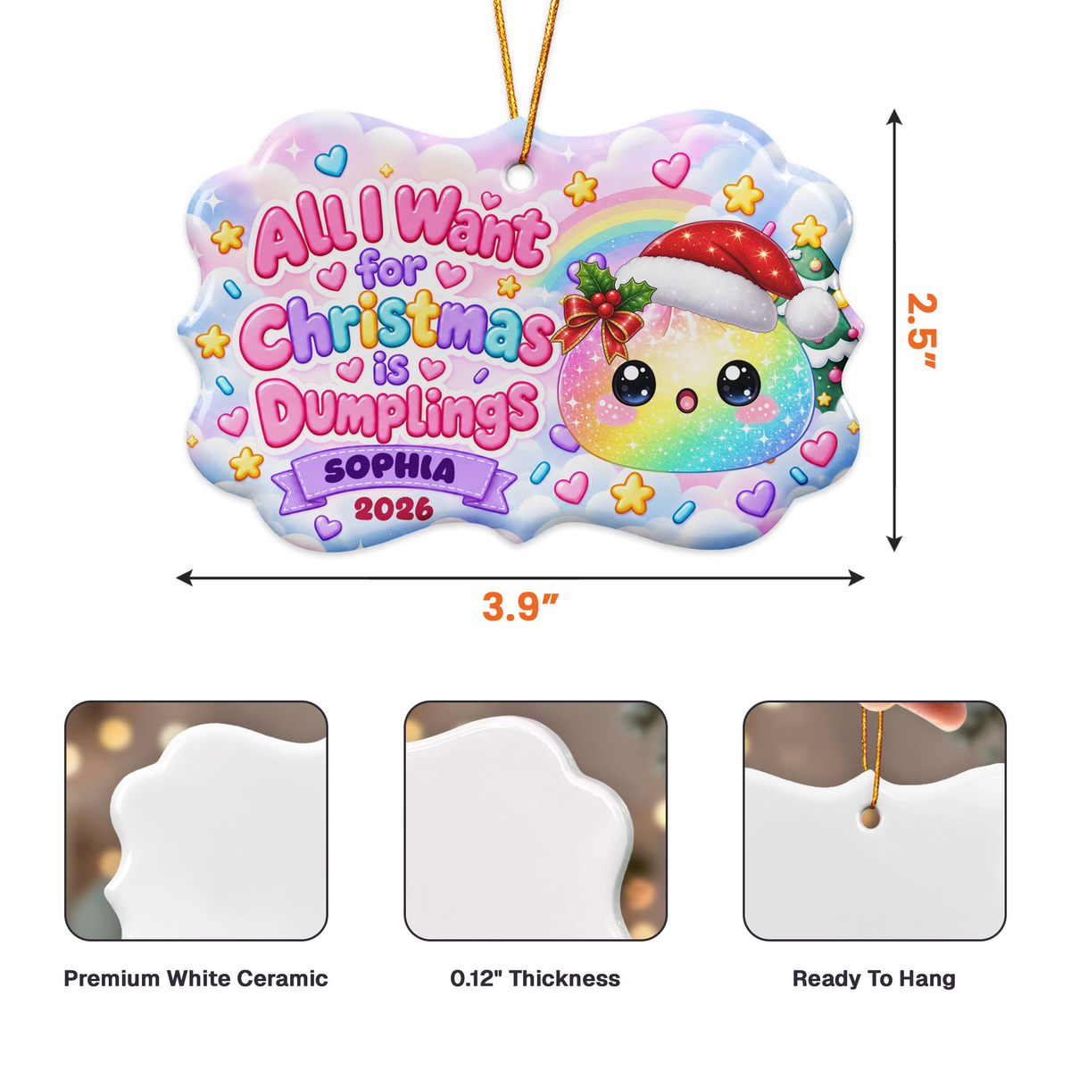 All I Want For Christmas Is Cute Dumplings Gift For Squishy Hunter - Personalized Ornament