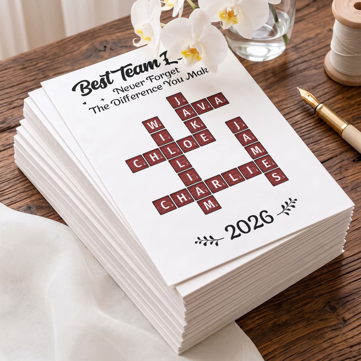 Best Team Ever Scrabble - Personalized Cards