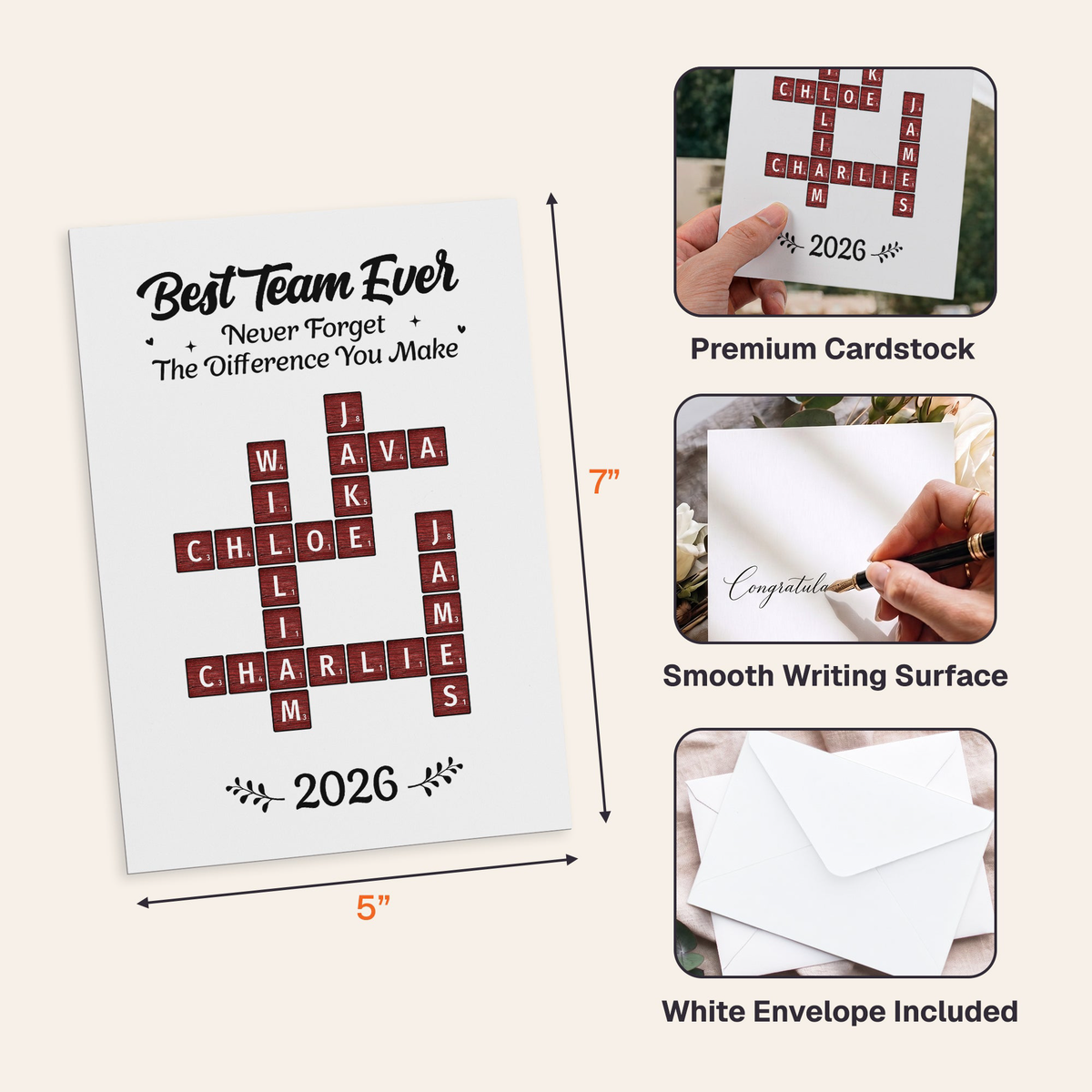 Best Team Ever Scrabble - Personalized Cards