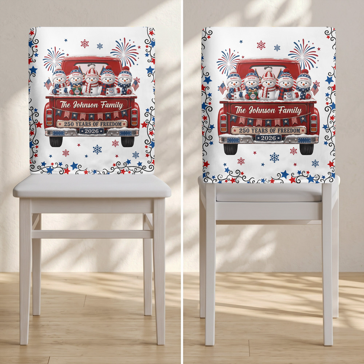 America 250Th Anniversary Christmas Gifts For Mom, Family - Personalized Chair Back Cover