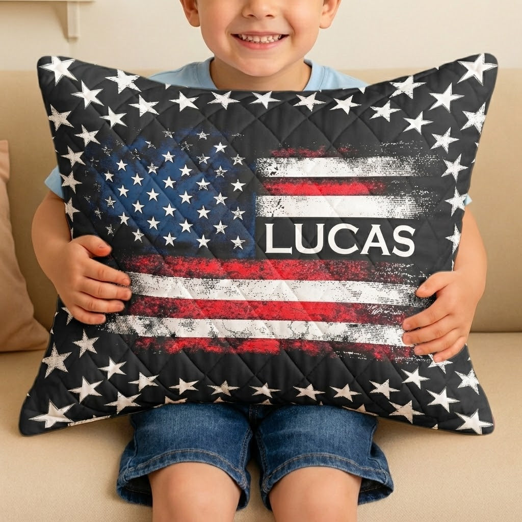 American Freedom Flag Patriotic Design - Custom Quilt Set