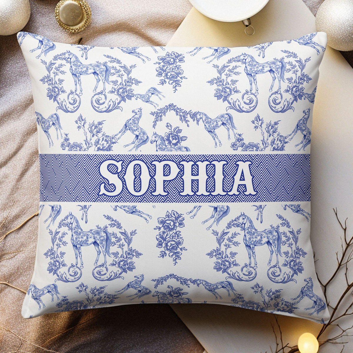Animal Lovers Chinoiserie Toile De Jouy - Personalized Pillow (Insert Included)
