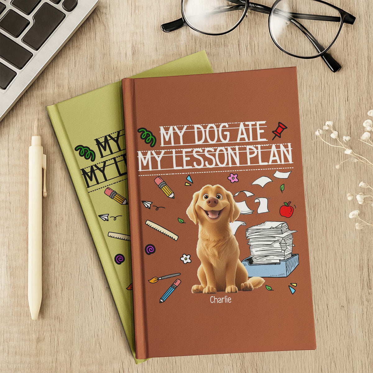 Back To School Teacher Gift My Dog Ate My Lesson Plan Notebook - Personalized Journal