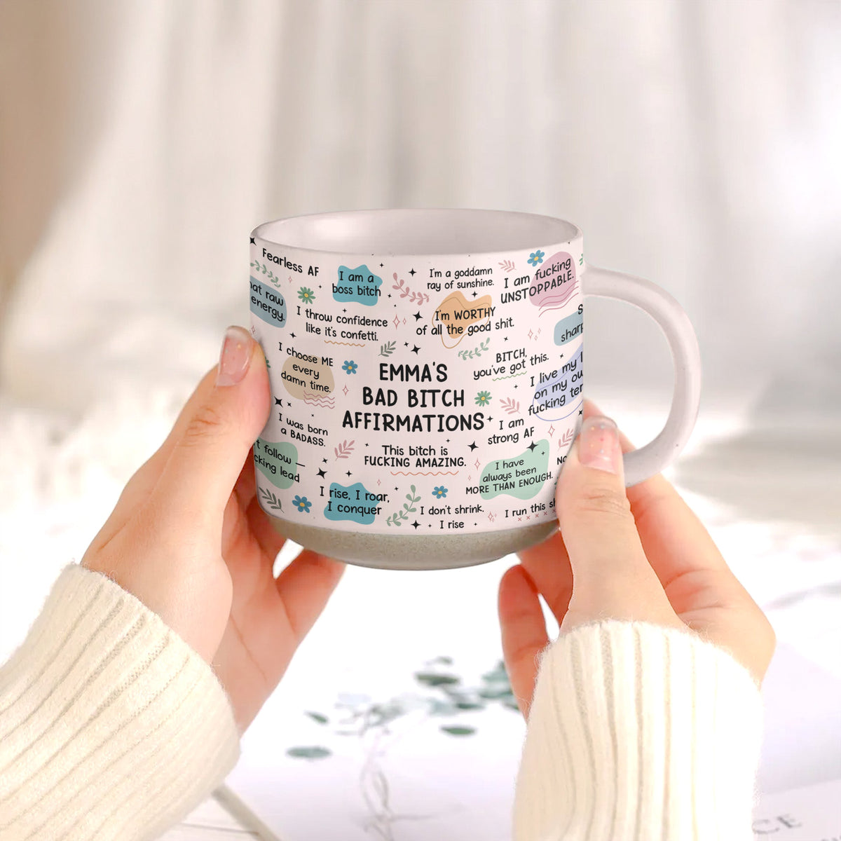 Bad B**ch Affirmations Custom Funny Gifts For Friends, Coworkers Gift For Her - Personalized Mug