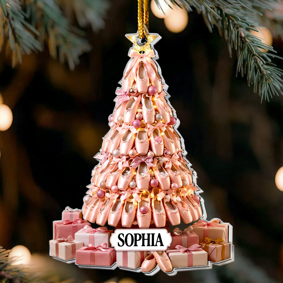 Ballet Shoe 2D Christmas Tree - Personalized Ornament