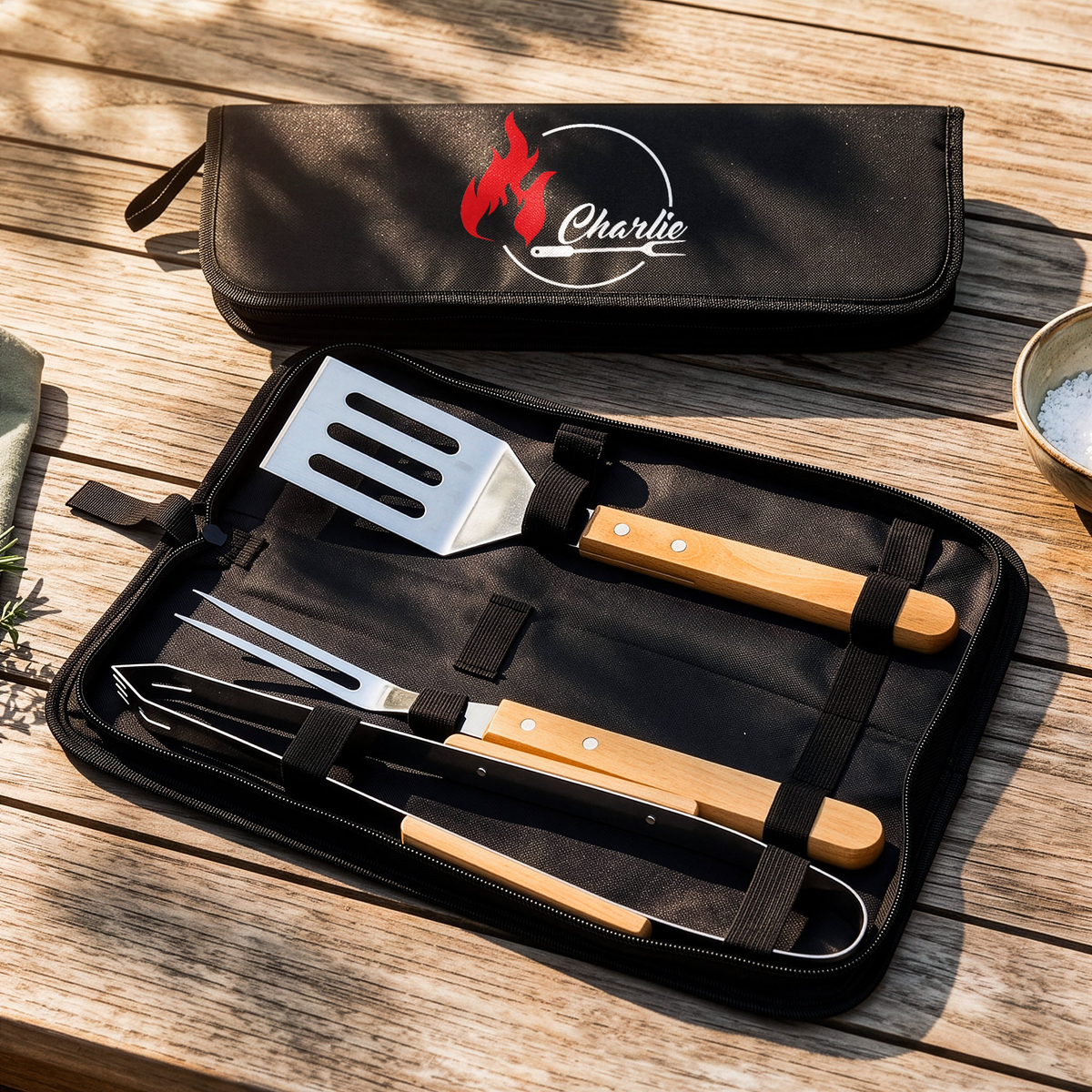 Bbq Monogram, Custom Name Gift For Grill Master - Personalized BBQ Tool Set