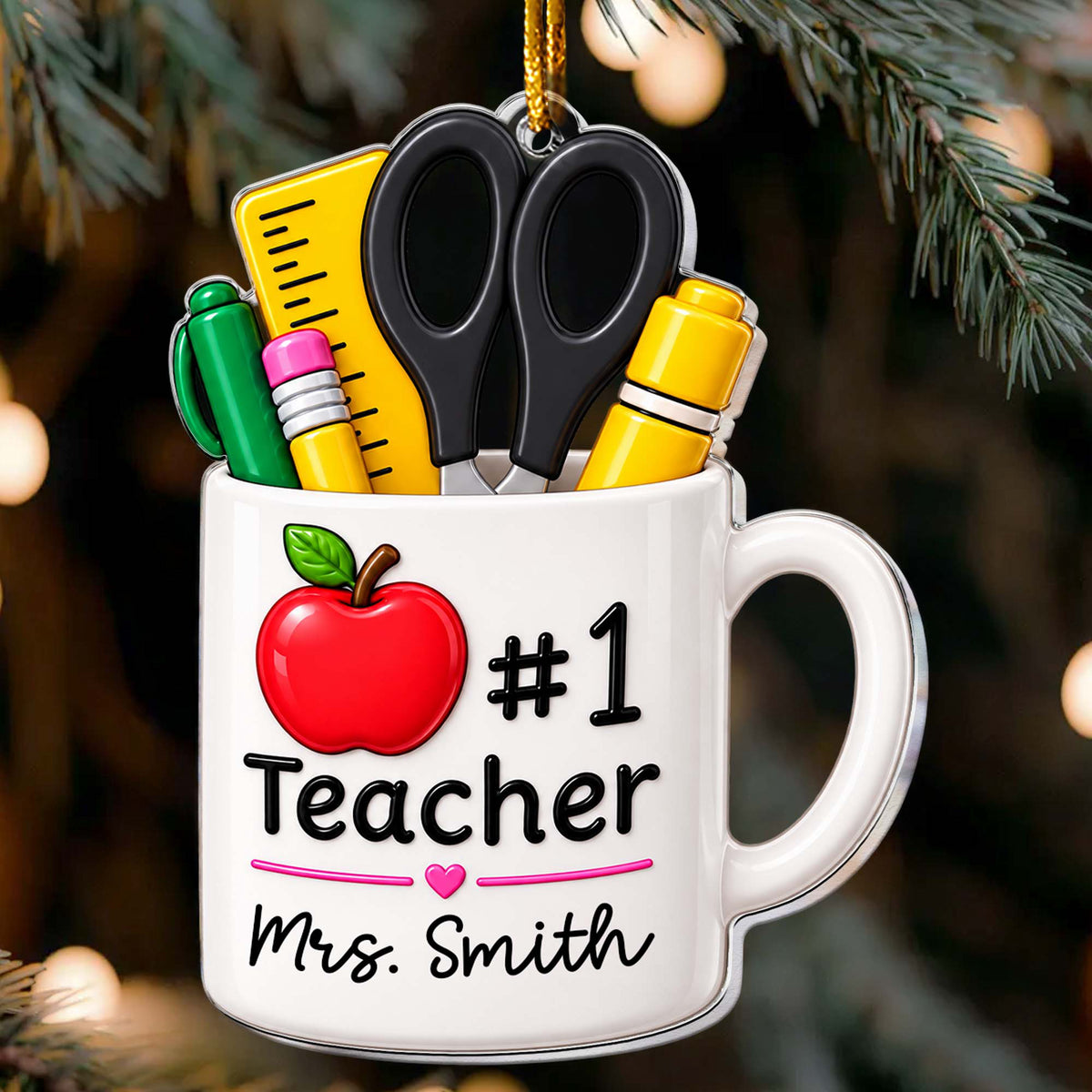 Best Teacher Mug - Personalized Ornament