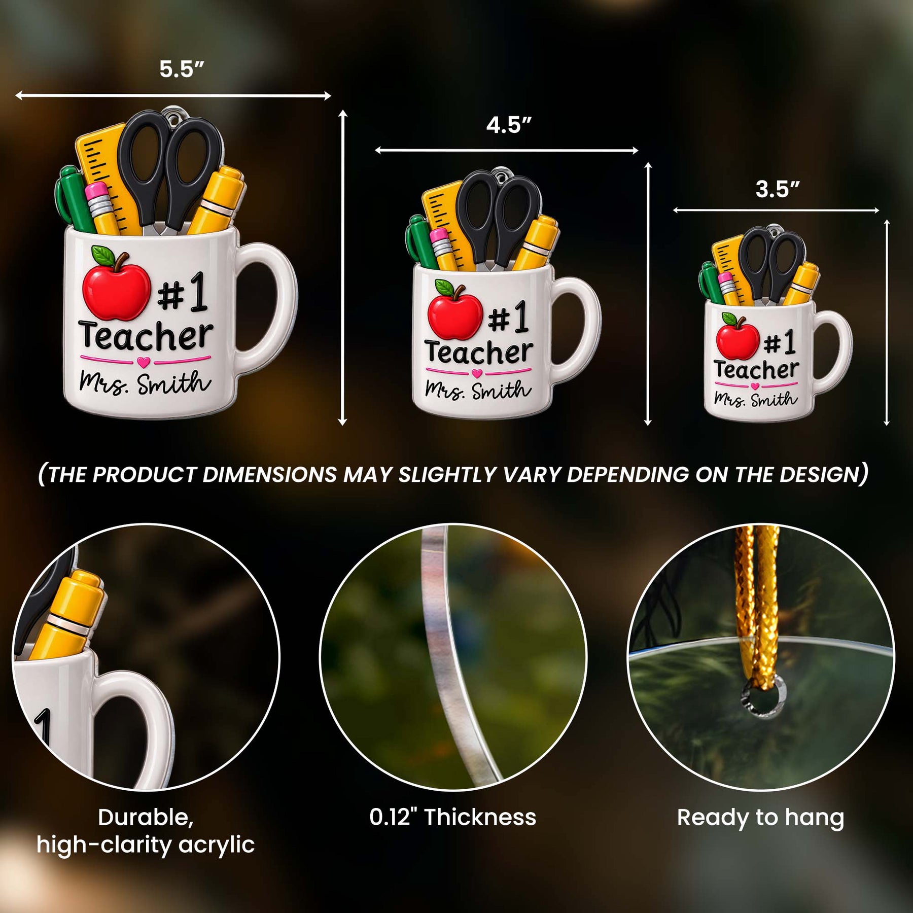 Best Teacher Mug - Personalized Ornament