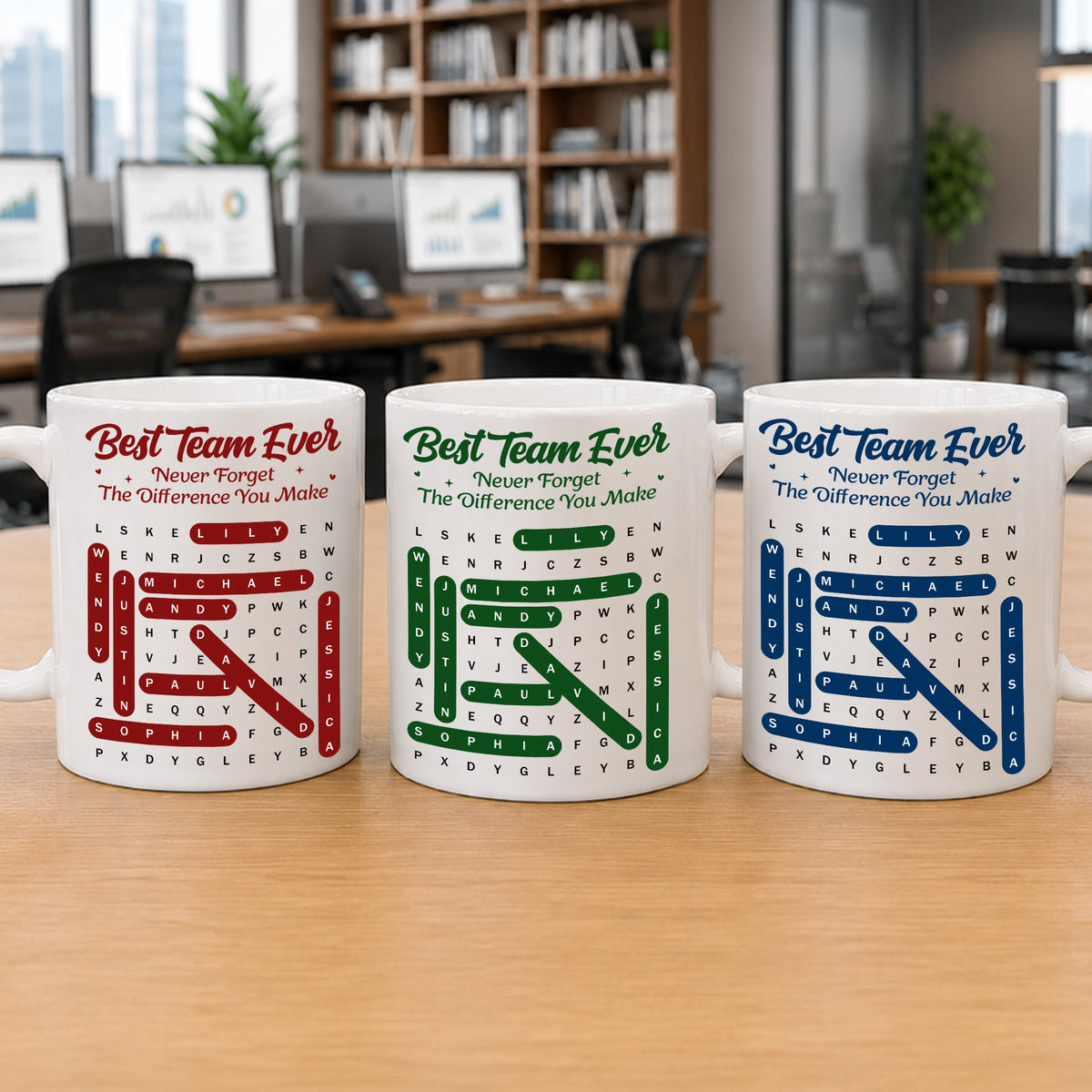 Best Team Ever Word Search Puzzle - Personalized Mug