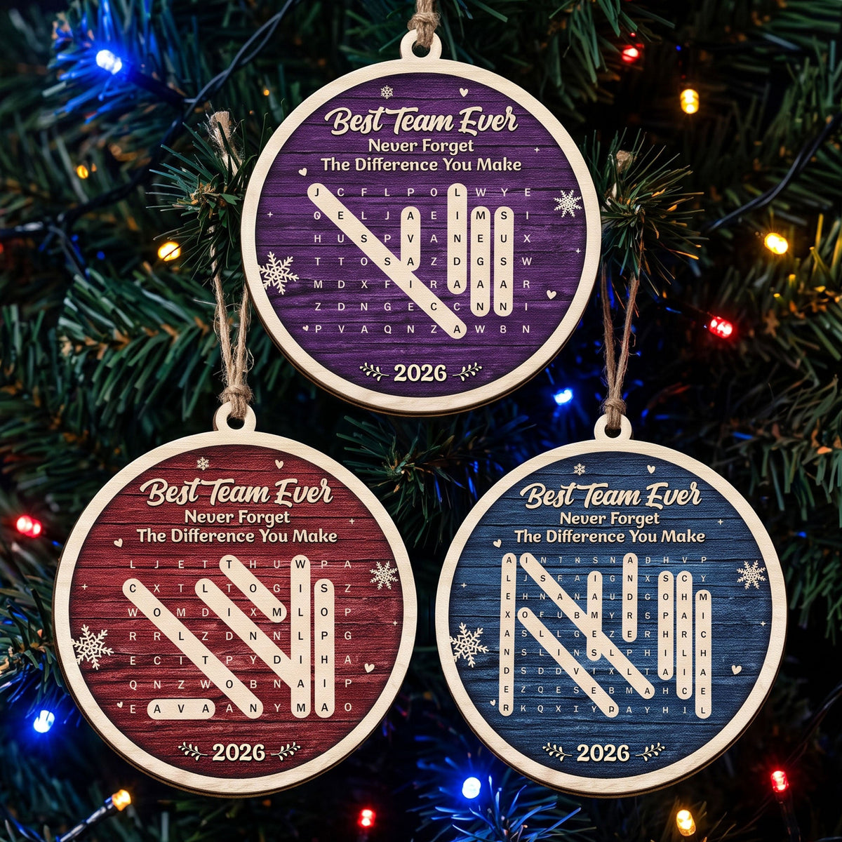 Best Team Ever Word Search Puzzle - Personalized Ornament