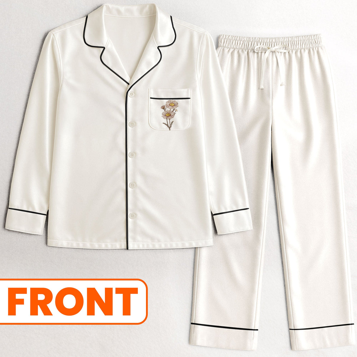 Birth Flower - Personalized Satin Pajama Set