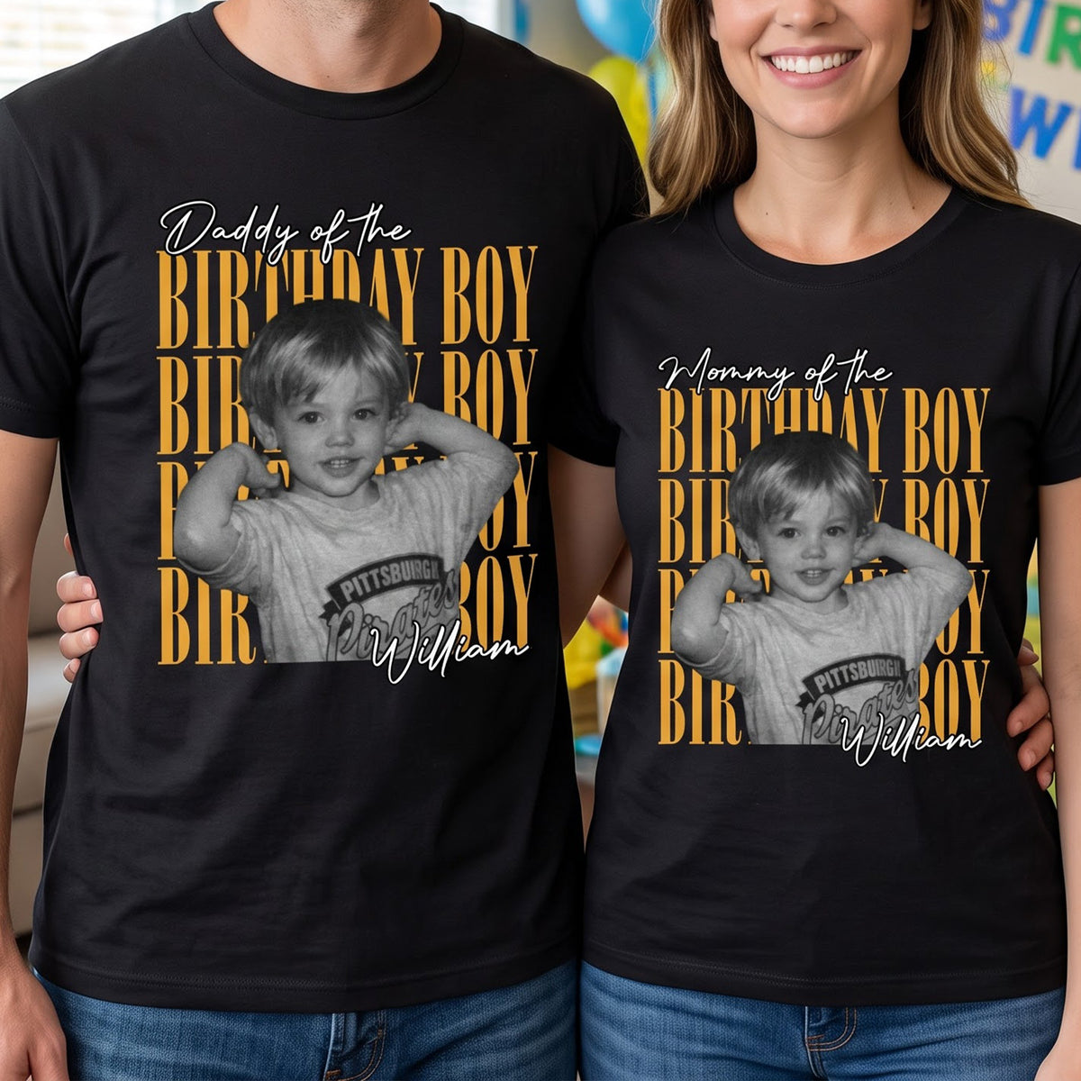 Birthday Boy Girl Family Custom Photo - Personalized Shirt