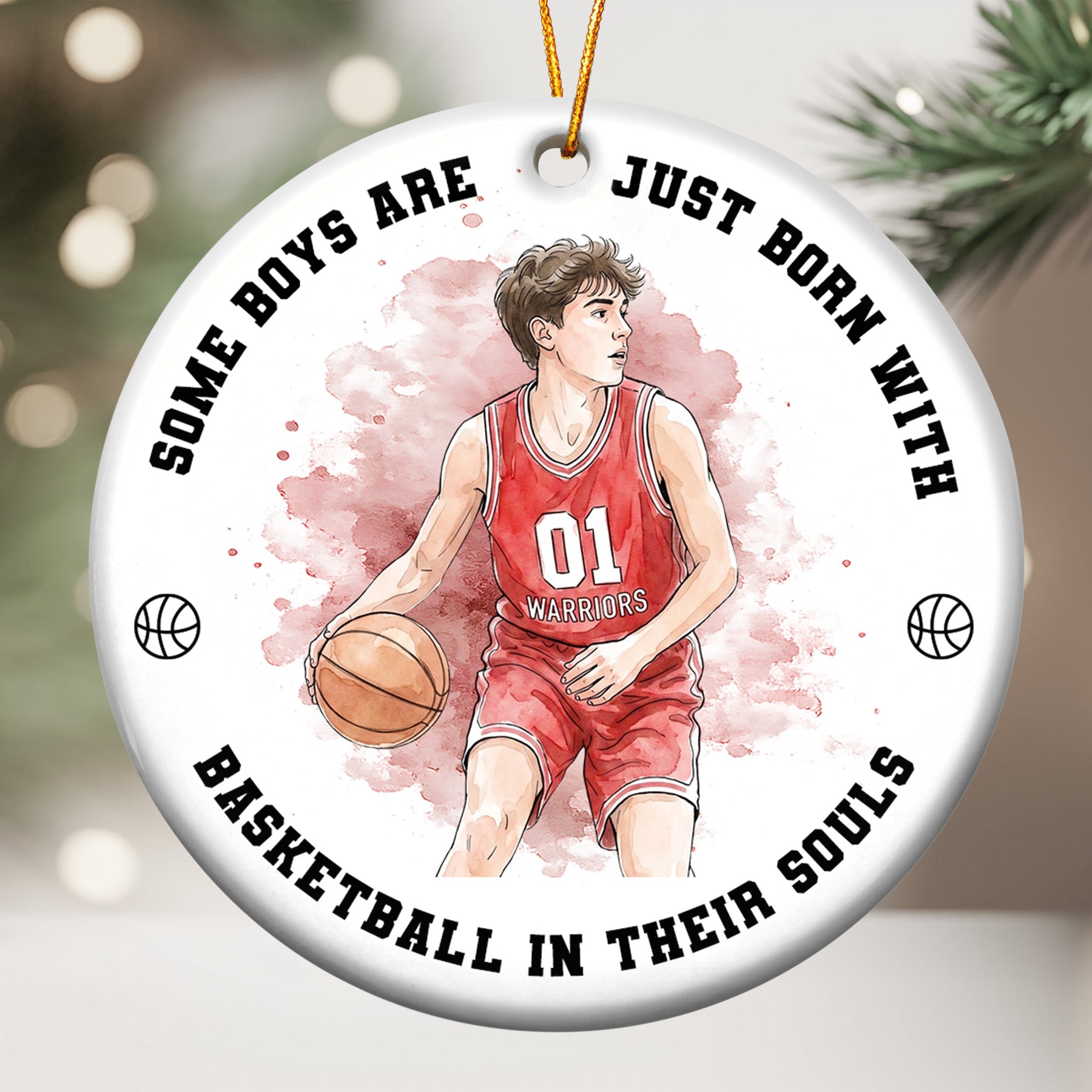 Born With Sport In Their A Souls Christmas Gift For Baseball, Soccer, Basketball, Hockey, Football Kids - Personalized Ornament