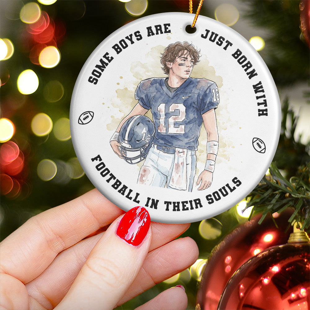 Born With Sport In Their A Souls Christmas Gift For Baseball, Soccer, Basketball, Hockey, Football Kids - Personalized Ornament