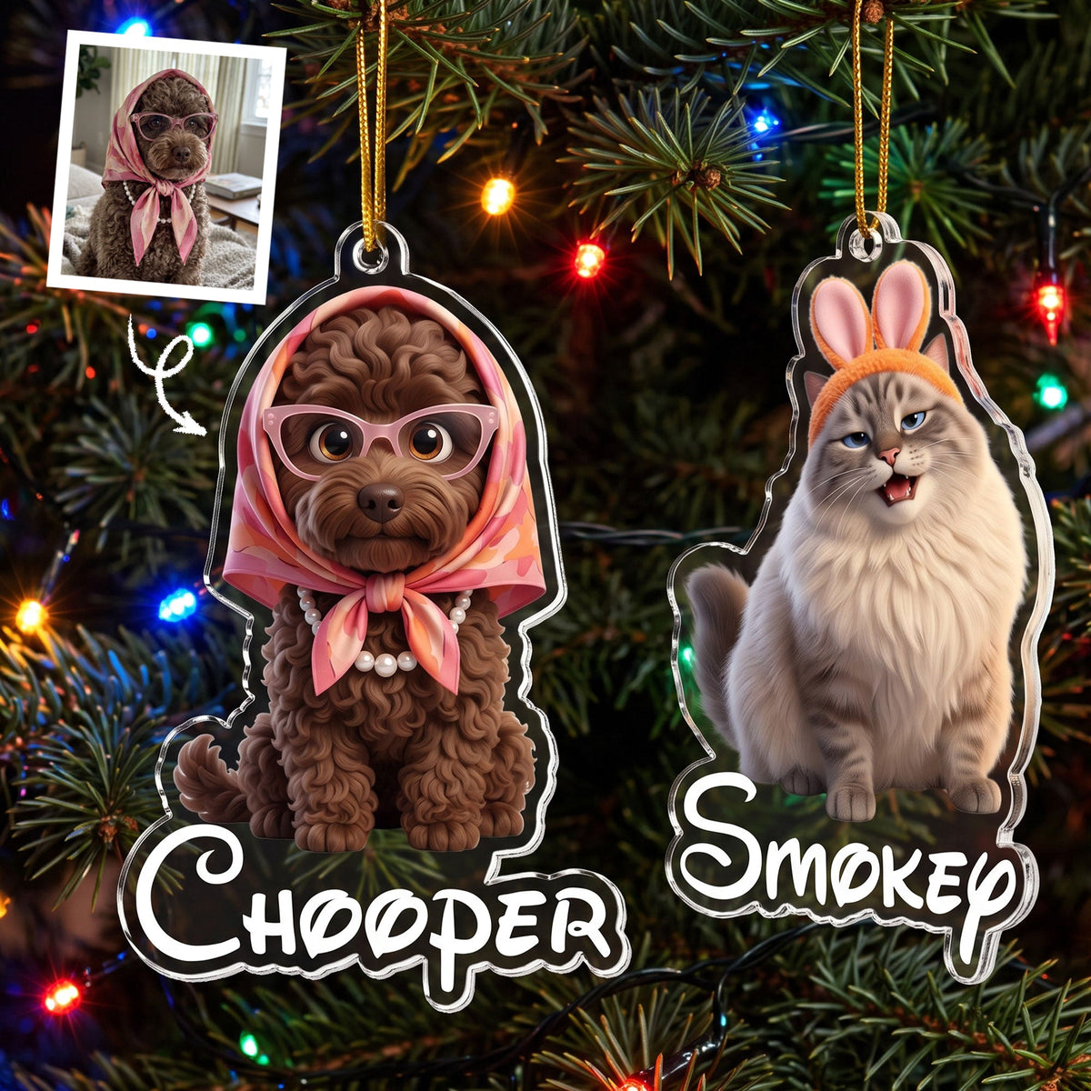 Cartoon Your Pet - Gifts For Dog Mom, Cat Mom - Personalized Ornament