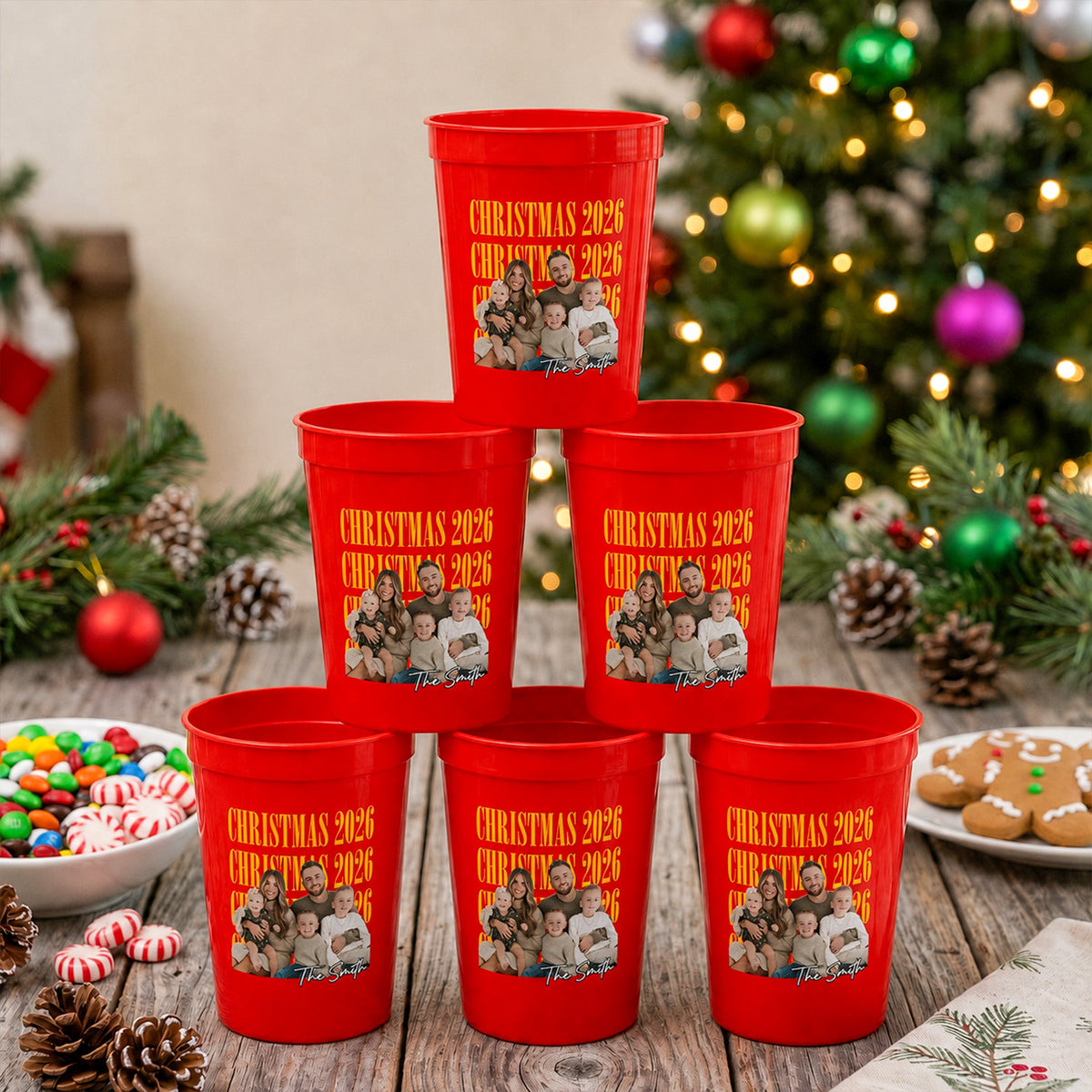 Christmas Party Custom Photo - Personalized Cups