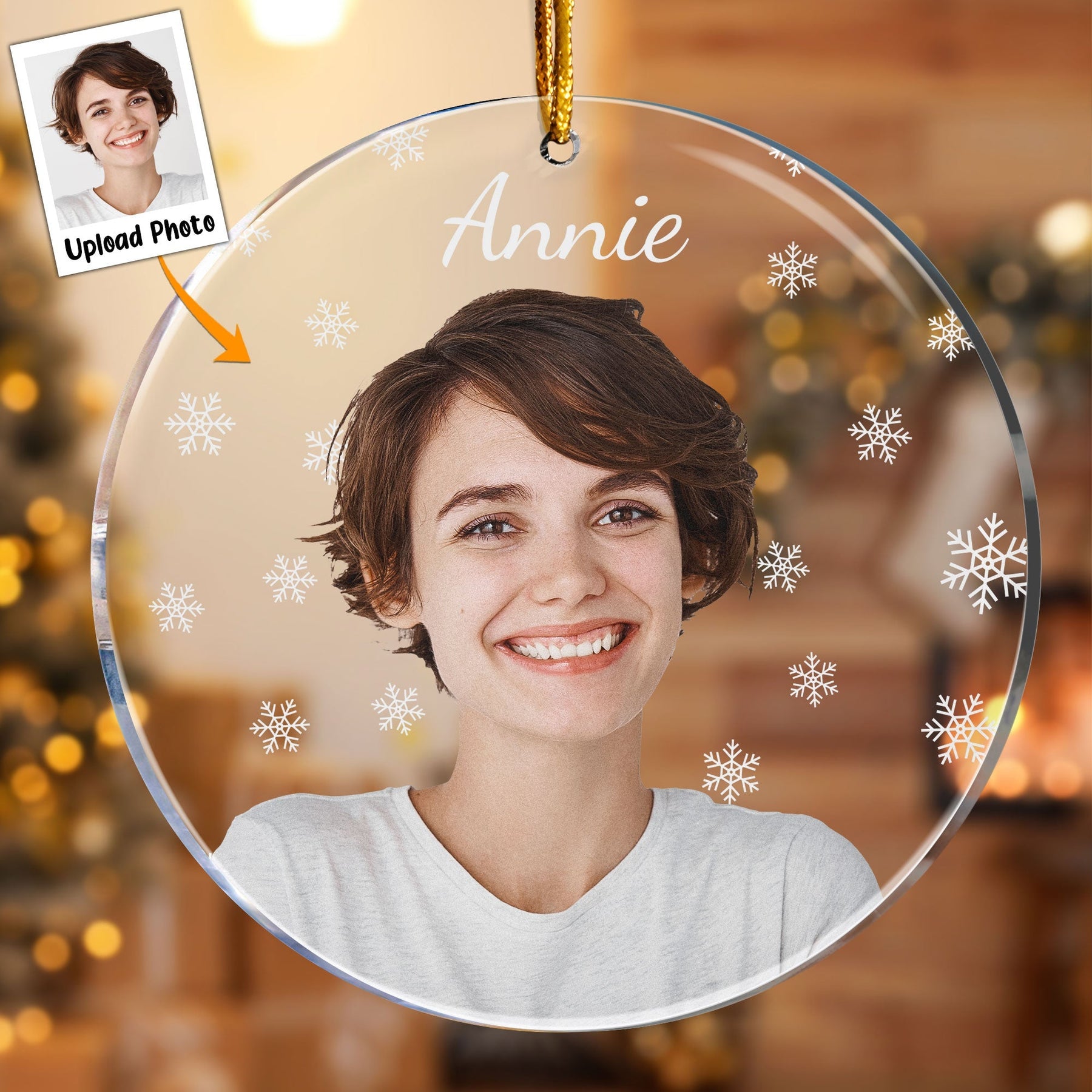 Custom Family Photo Ornament - Personalized Acrylic Photo Ornament