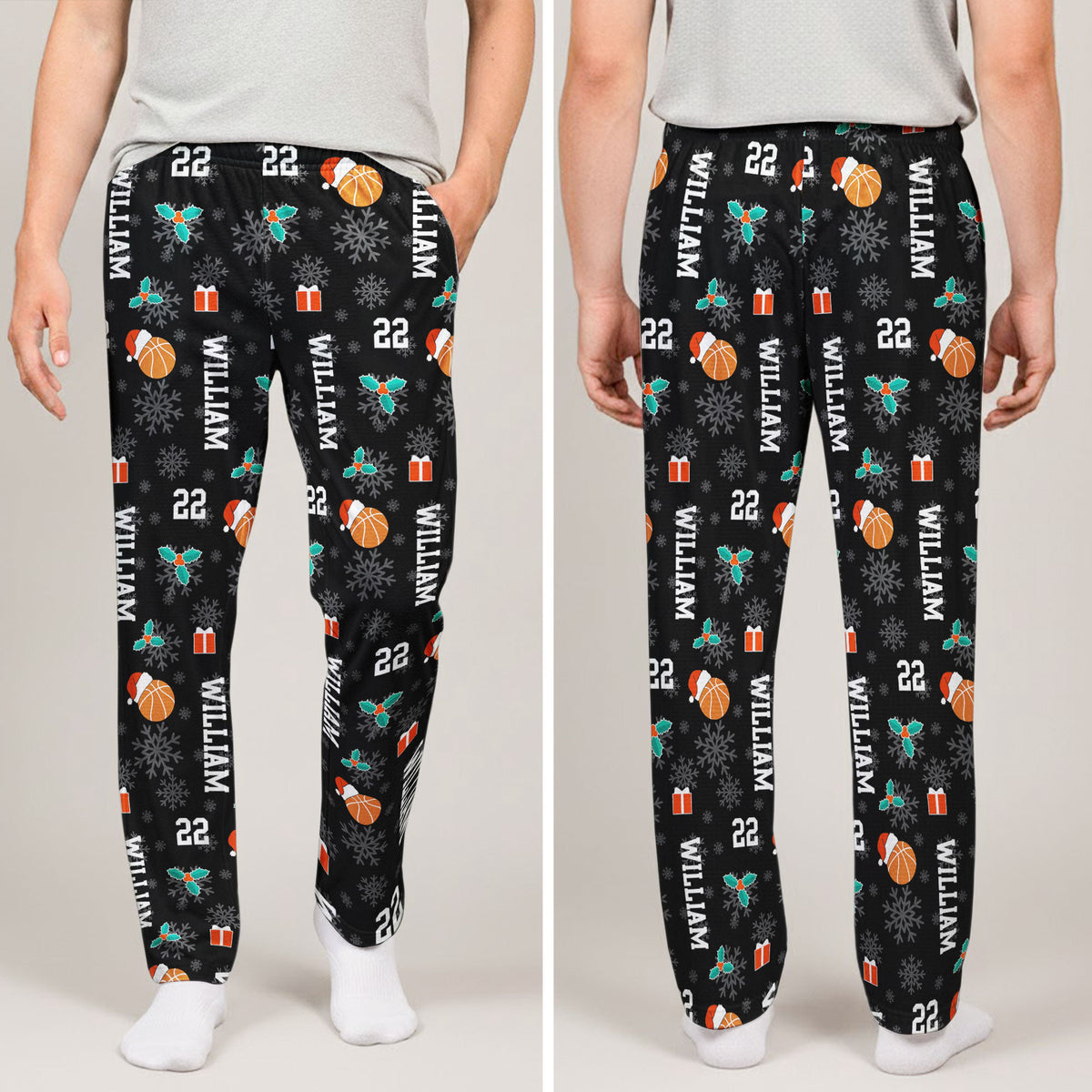 Christmas Gift Custom Name & Number For Basketball Lovers - Personalized Lounge Pants