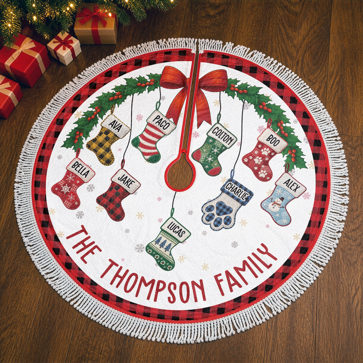 Christmas Together Family Stocking - Personalized Tree Skirt