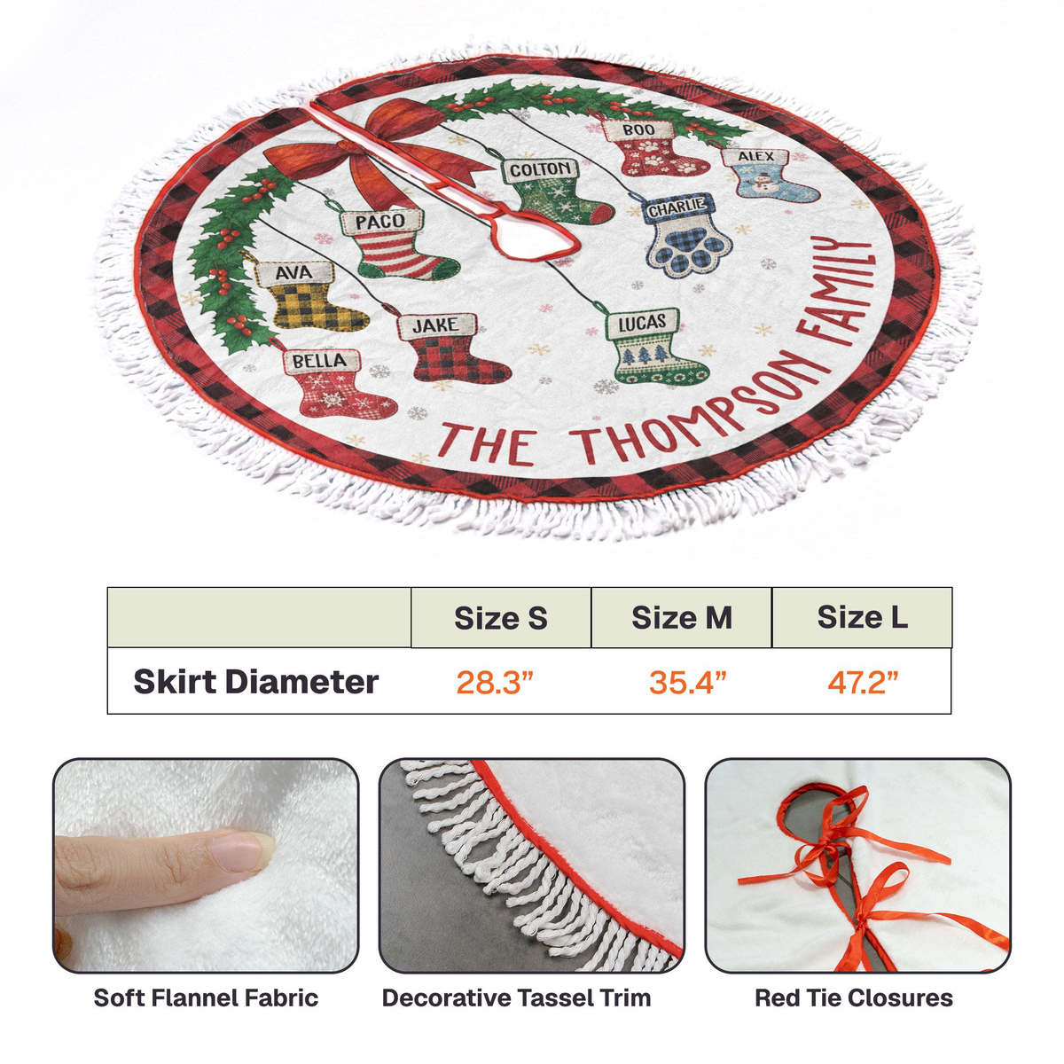 Christmas Together Family Stocking - Personalized Tree Skirt