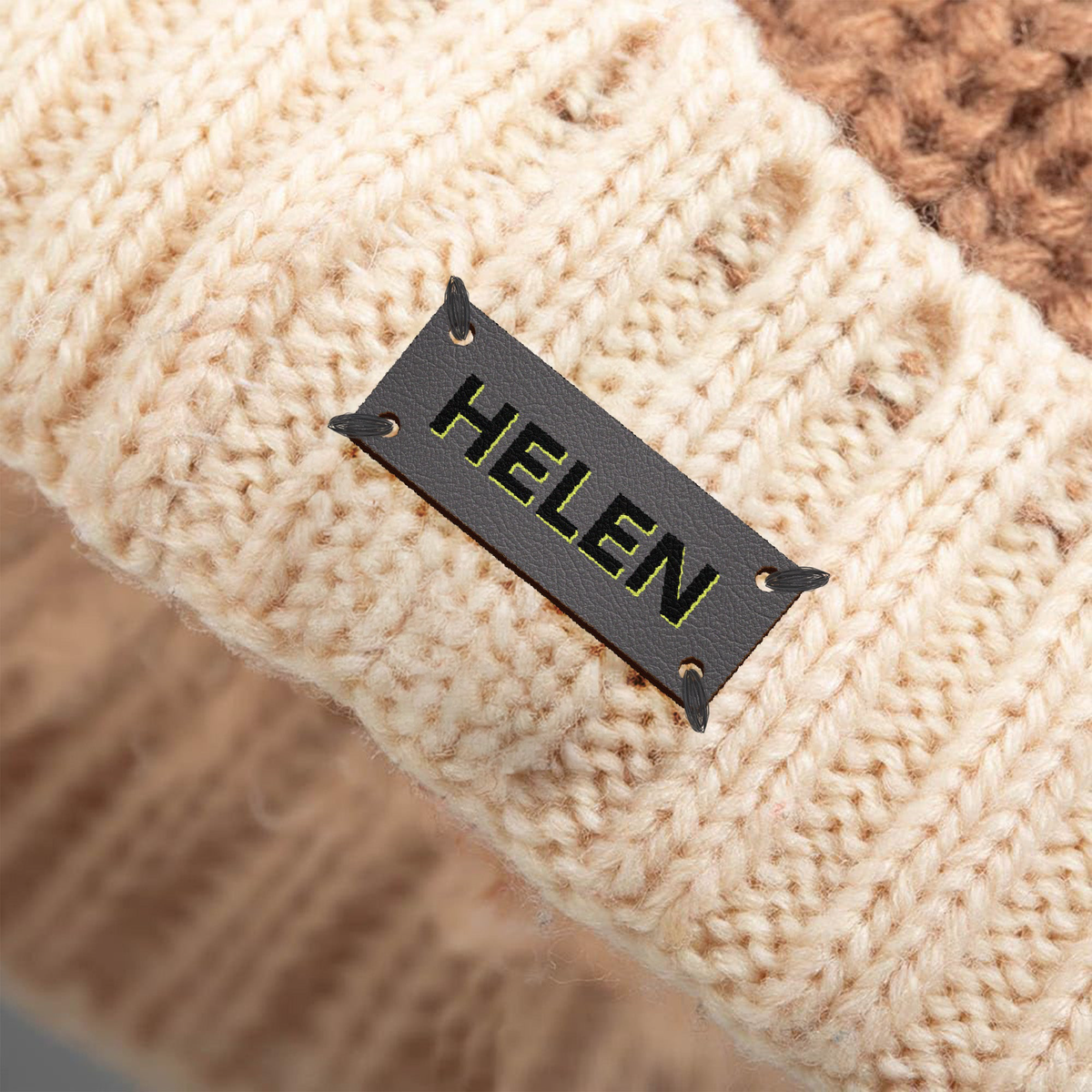 Colorful Name, Stitch-On Label Gift For Craft Women, Girl - Personalized Leather Buttons