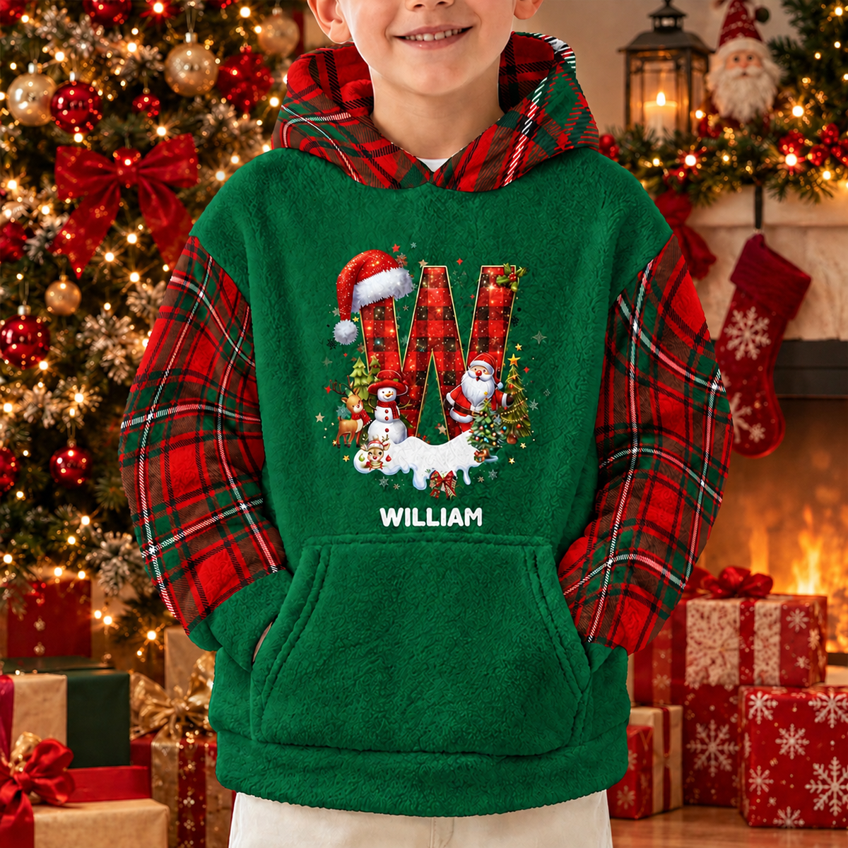 Custom Alphabet Christmas, Matching Christmas For Family - Personalized Hoodie