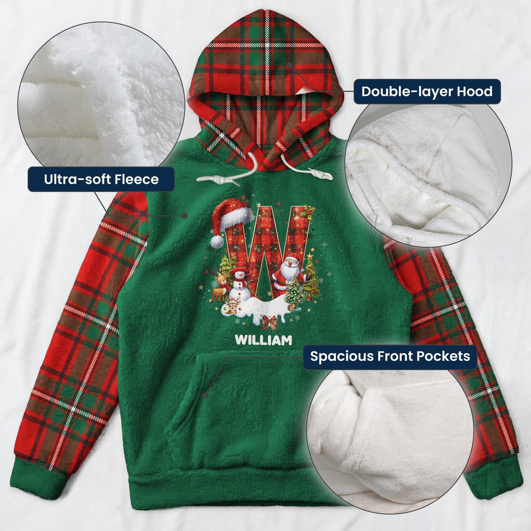 Custom Alphabet Christmas, Matching Christmas For Family - Personalized Hoodie