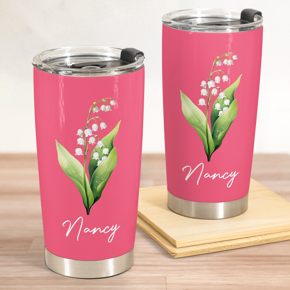 Corporate Gifts Custom Birth Flower & Name For Her, Gift For Friends, Coworkers, Daughters, Sisters - Personalized Tumbler Cup