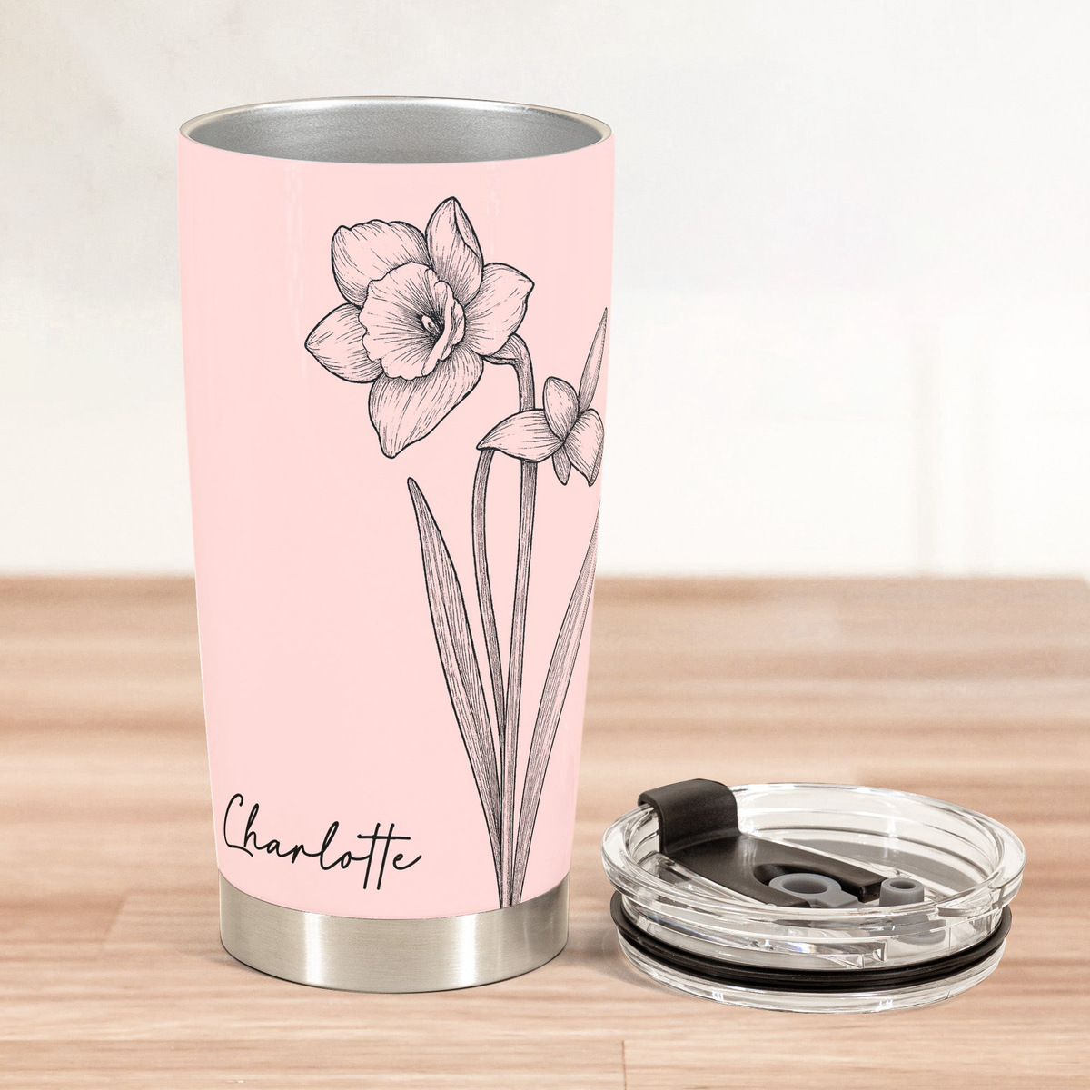 Corporate Gifts Custom Birth Flower & Name New Version For Friends, Coworkers, Daughters, Sisters - Personalized Tumbler Cup
