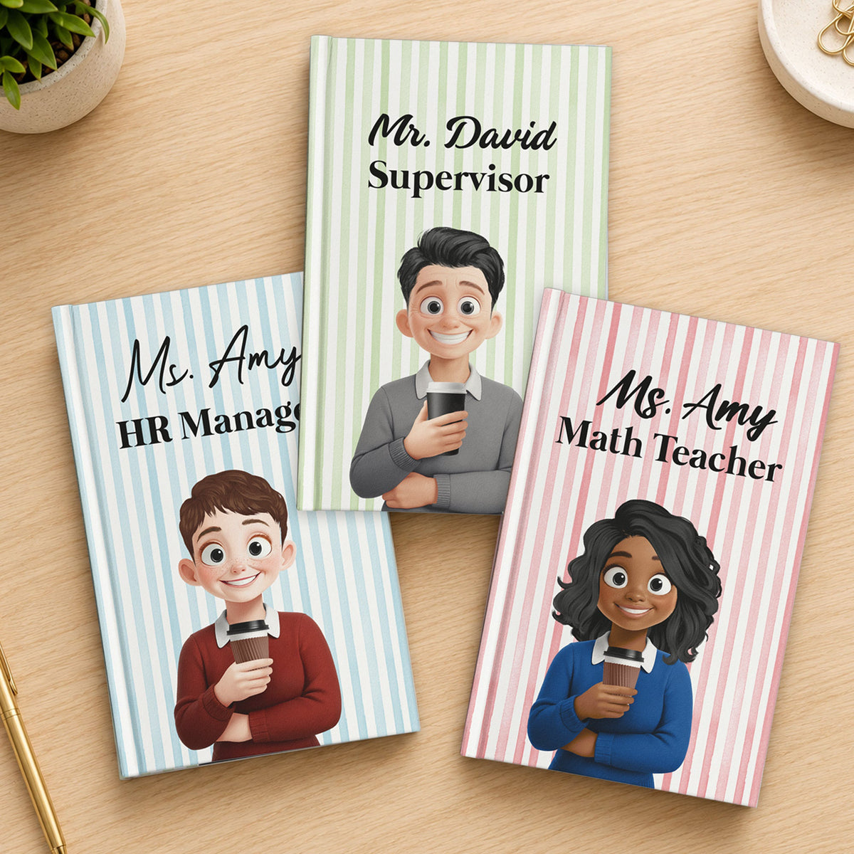 Custom Character For Teacher, Coworker, Boss With Name - Personalized Journal
