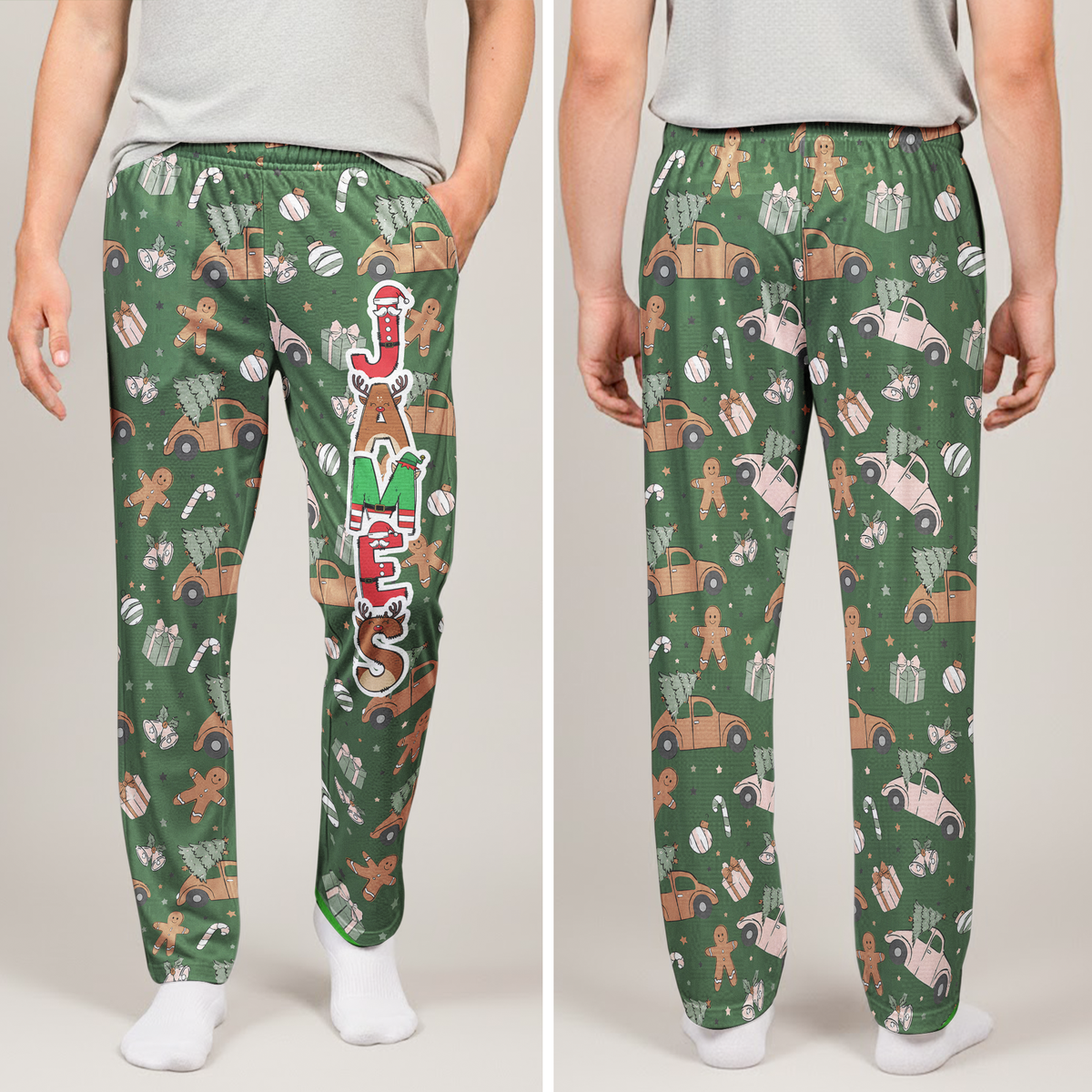 Custom Family Name Elf Santa Letter, Christmas Gift, Holiday Family Gift - Personalized Lounge Pants