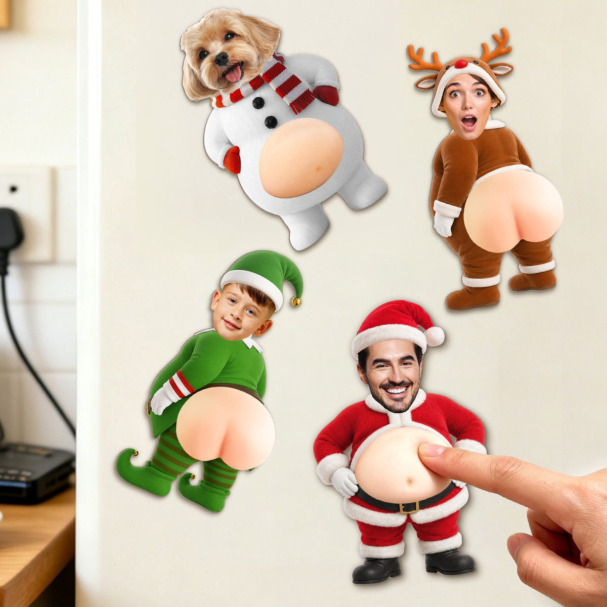 Custom-Funny-Face-3D-Squishy-Belly-_-Butt-Santa_-Elf_-Snowman-Personalized-Fridge-Magnet_0