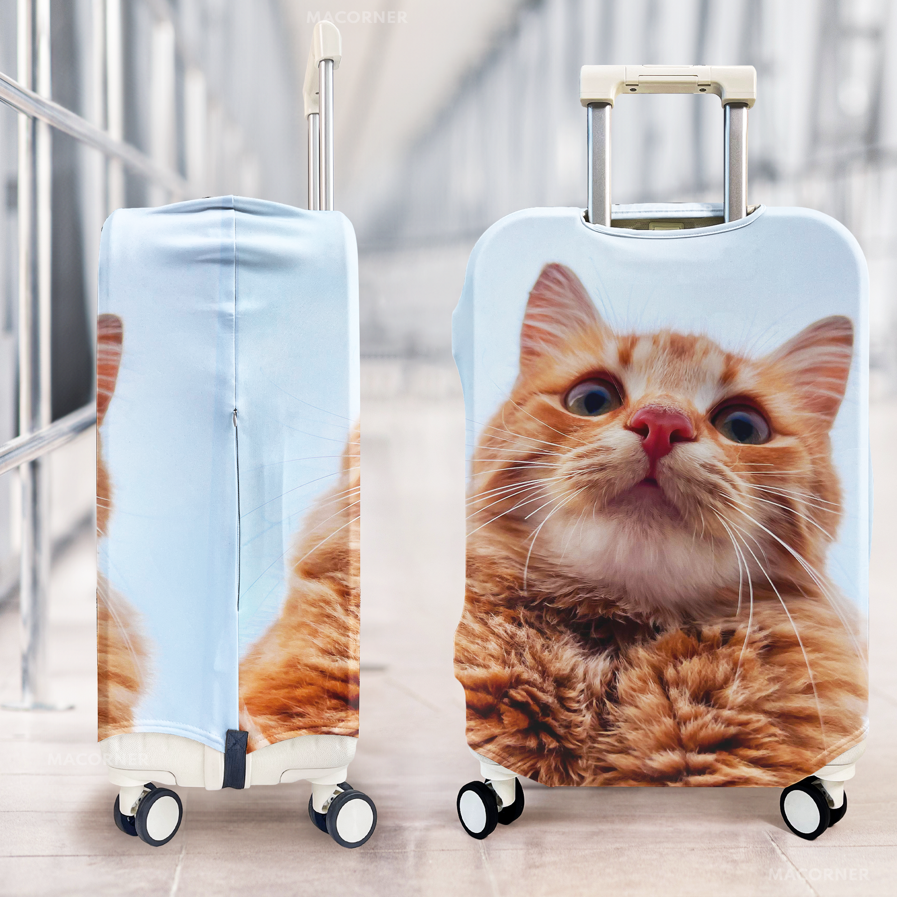 Custom Funny Photo For Friends Family Vacation Traveling - Personalized Photo Luggage Cover