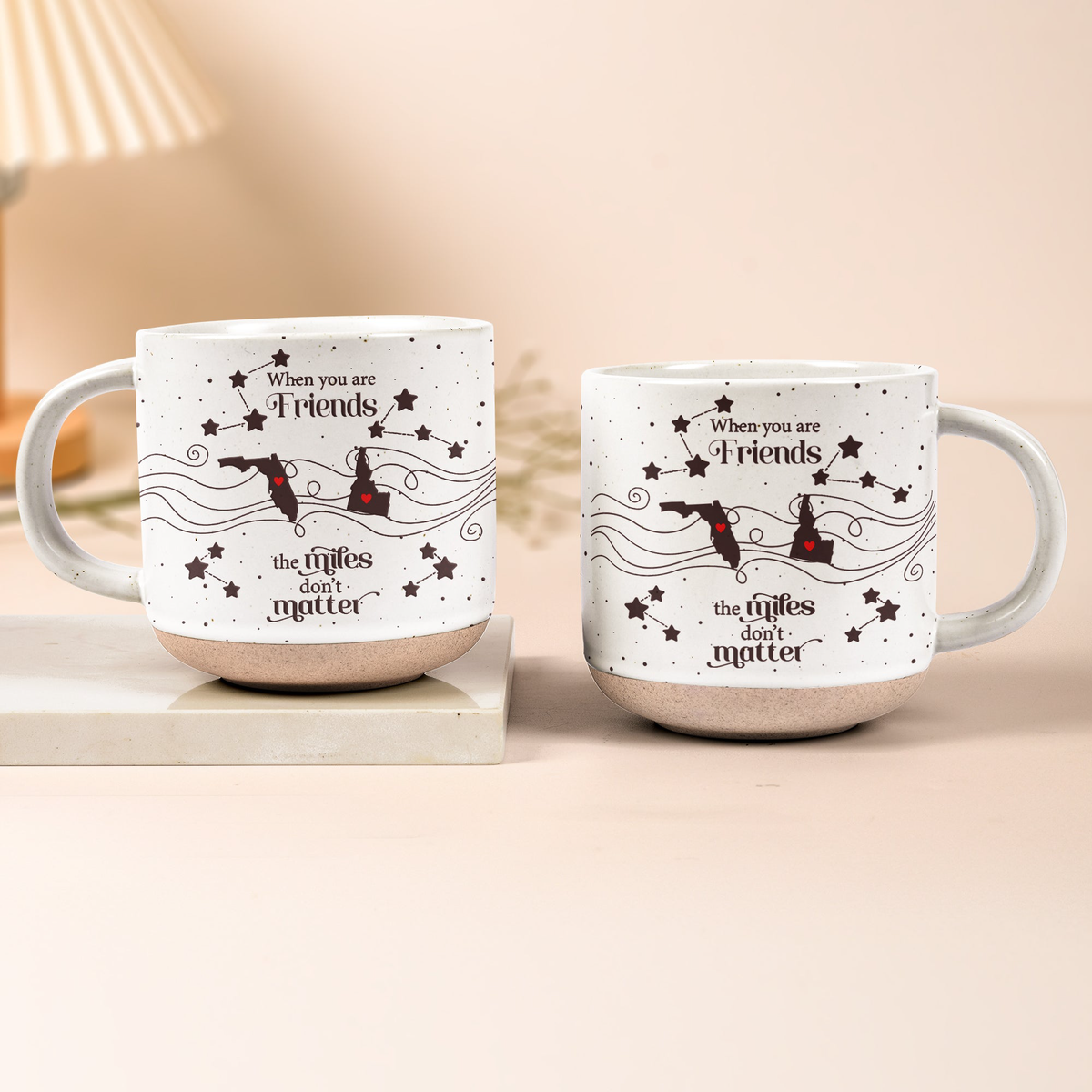 When You Are Family The Miles Don't Matter Custom States - Personalized Mug