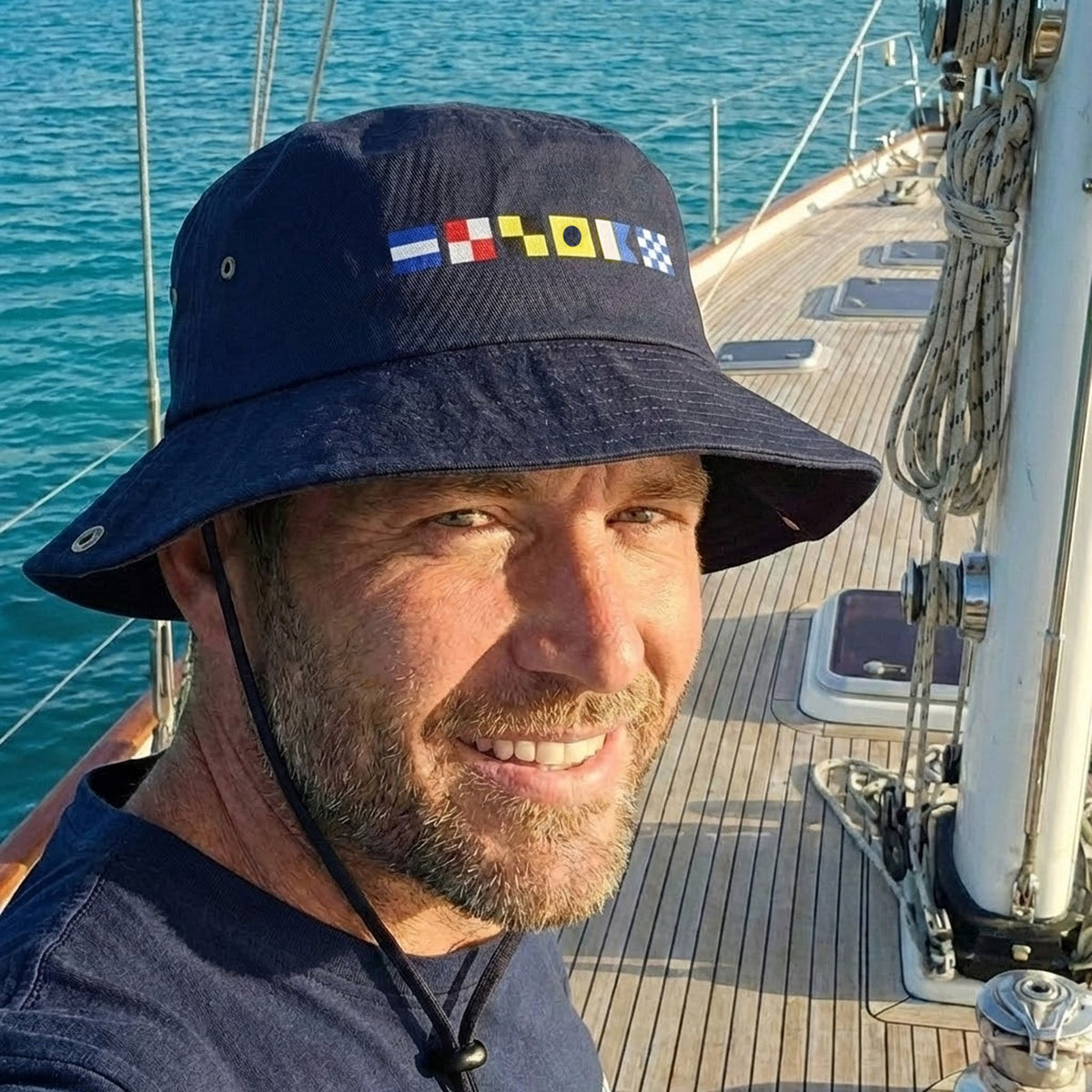 Custom Name In Nautical Flag - Personalized Bucket Hat