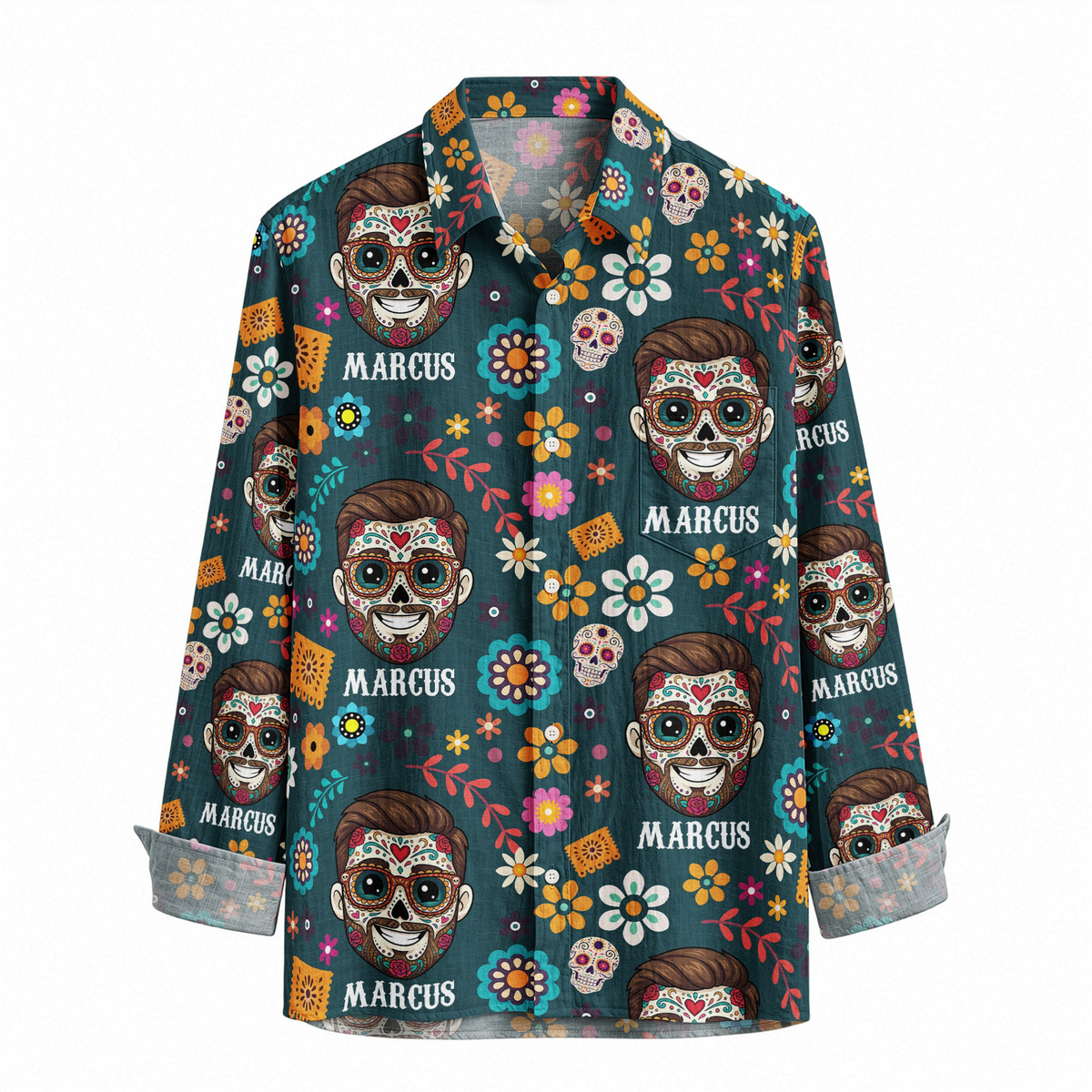 Custom Photo Day Of The Dead Cinco De Mayo - Personalized Shirt