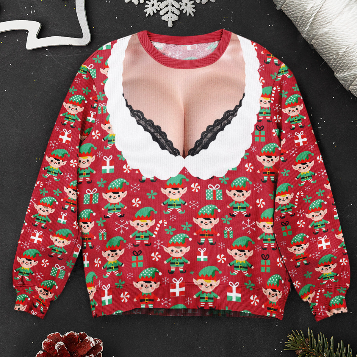 Custom Adult Funny 3D Print Sweatshirt Xmas Gift, Ugly Christmas 3D Holiday Sweater - Personalized Sweater