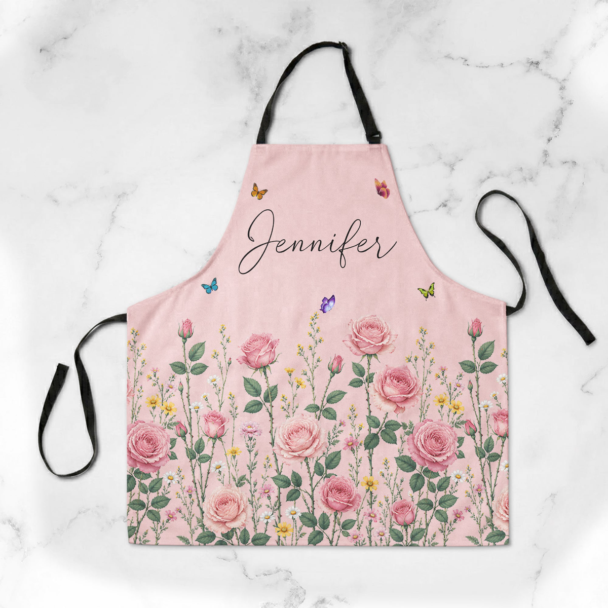 Custom Birth Flower & Name For Her Kitchen, Cooking Lovers - Personalized Apron