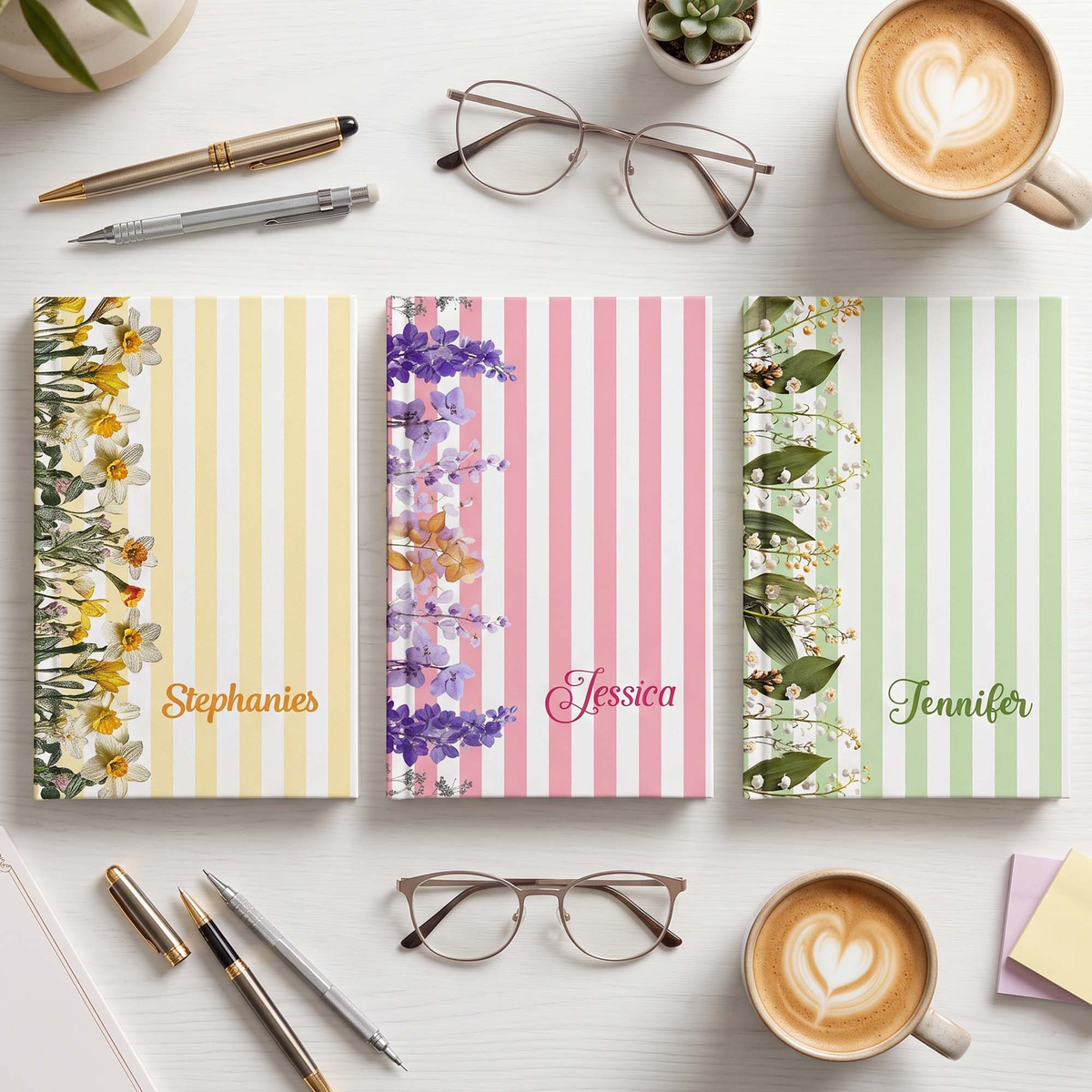 Custom Birth Flower & Name Gift For Her, Daughter, Friend - Personalized Journal