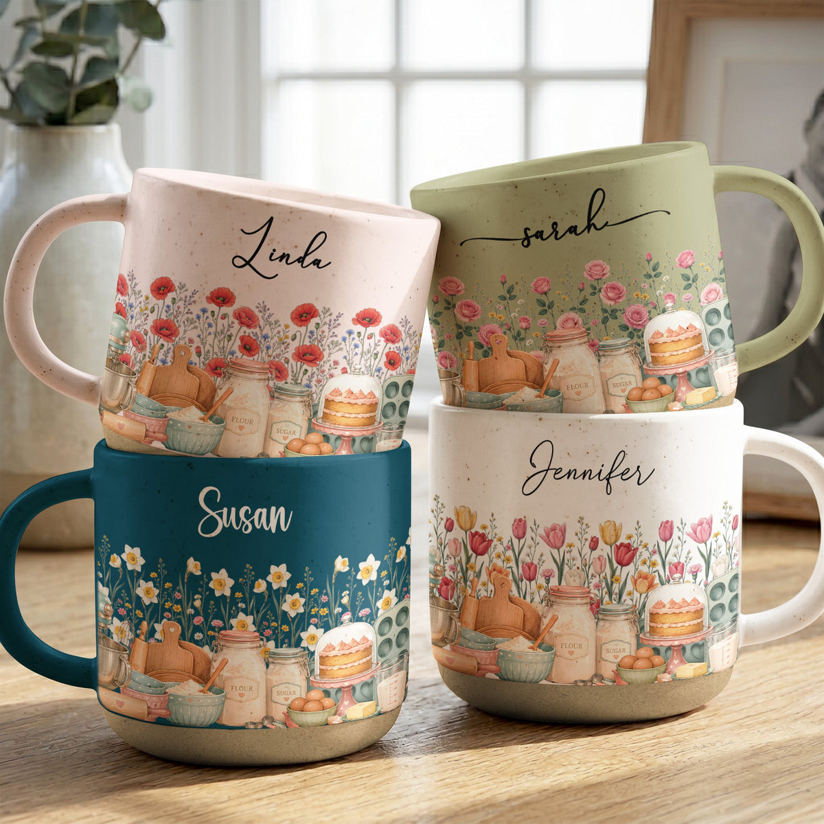 Custom_Birth_Flower_Name_Pottery_Mug_Gift_For_Baker_Personalized_Mug_1