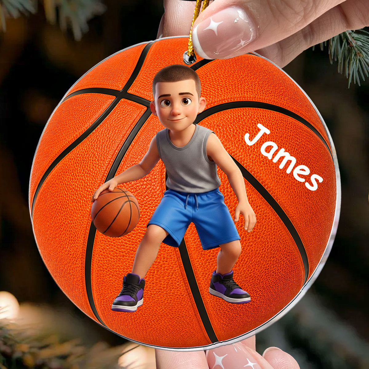 Custom Cartoon Version Gift For Baseball, Softball, Soccer, Football, Basketball, Hockey Lover - Personalized Ornament