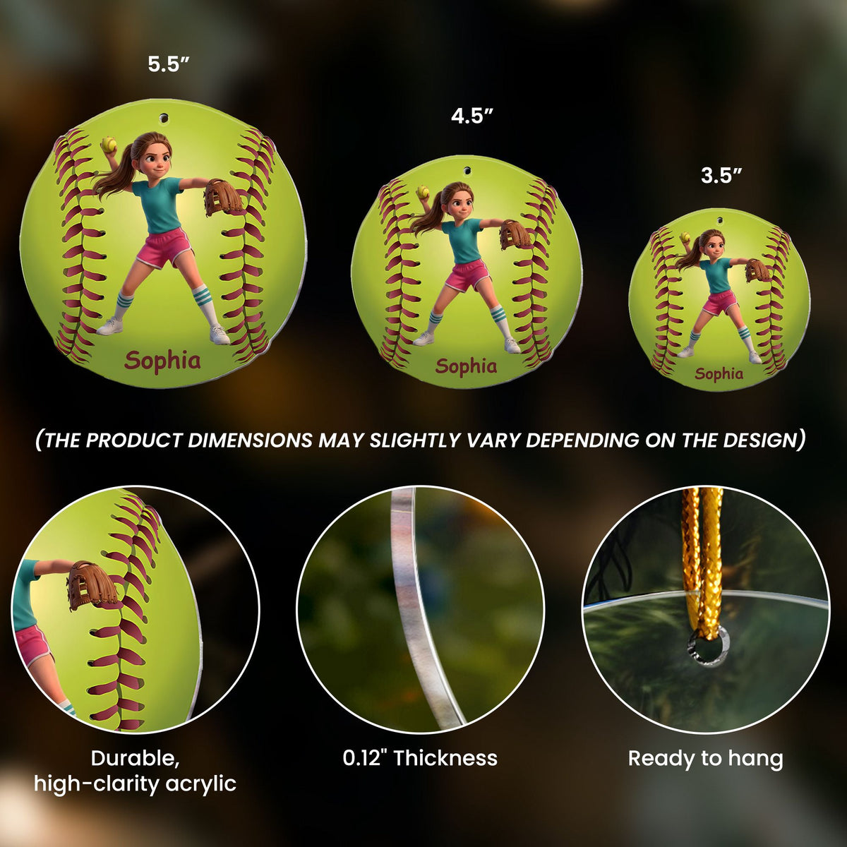 Custom Cartoon Version Gift For Baseball, Softball, Soccer, Football, Basketball, Hockey Lover - Personalized Ornament