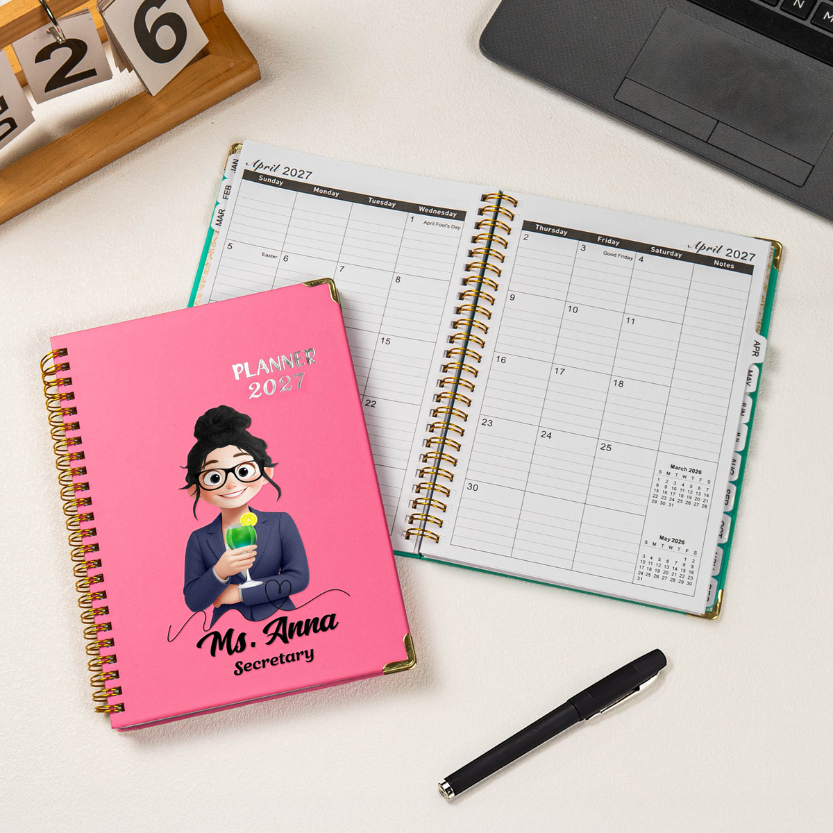 Custom Character For Teacher, Coworker, Boss With Name - Personalized Journal