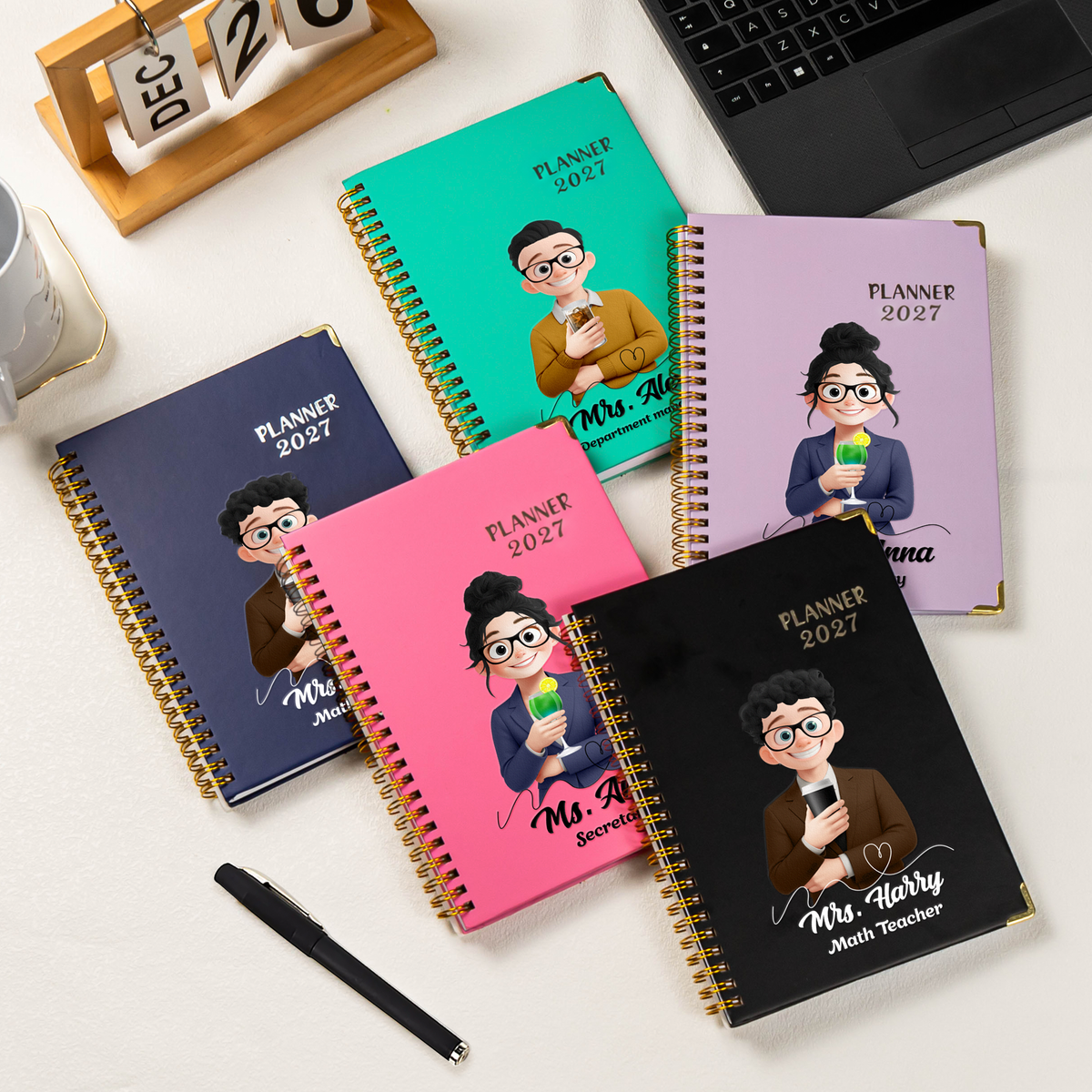 Custom Character For Teacher, Coworker, Boss With Name - Personalized Journal