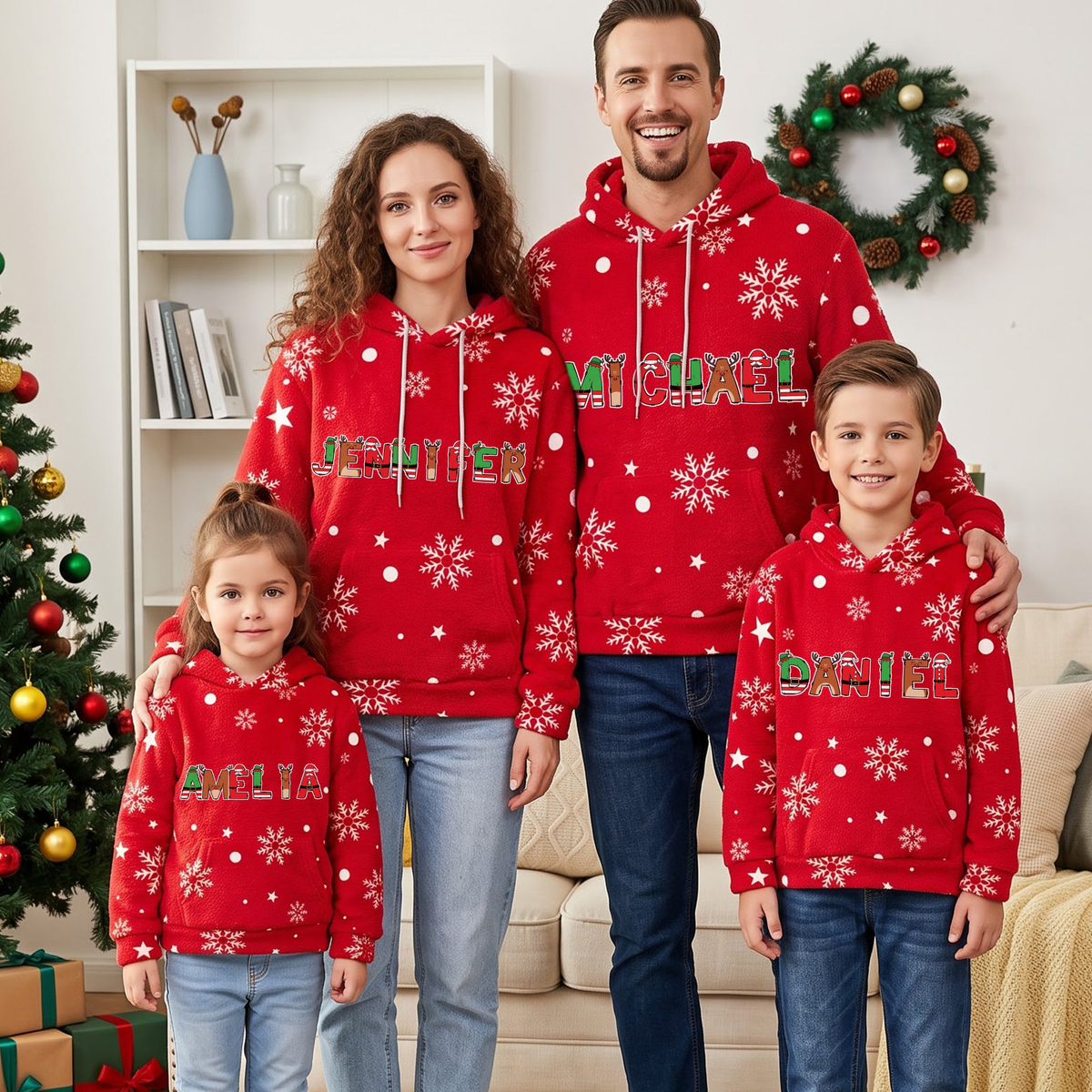 Custom Family Name Elf Santa Letter For Kids, Family, Bulk Gifts - Personalized Hoodie