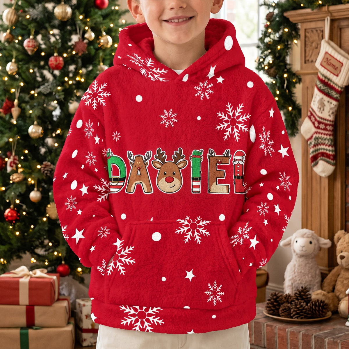 Custom Family Name Elf Santa Letter For Kids, Family, Bulk Gifts - Personalized Hoodie