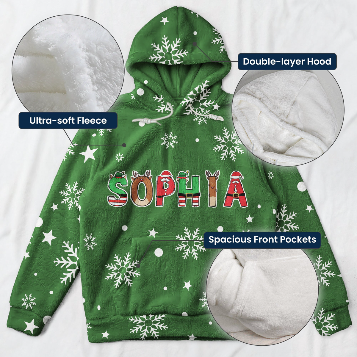 Custom Family Name Elf Santa Letter For Kids, Family, Bulk Gifts - Personalized Hoodie