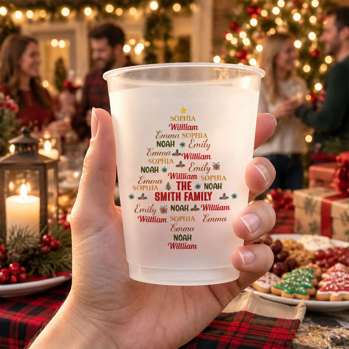 Custom Family Name For Christmas Family Party, For Grandparents - Personalized Cups