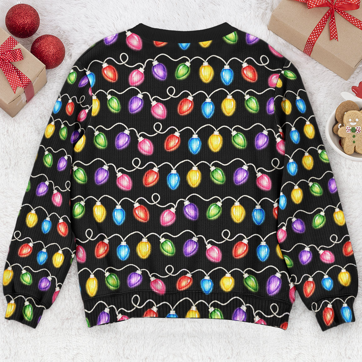 Custom Funny Pet Christmas Santa With Lights Feliz Navidog - Personalized Ugly Sweater