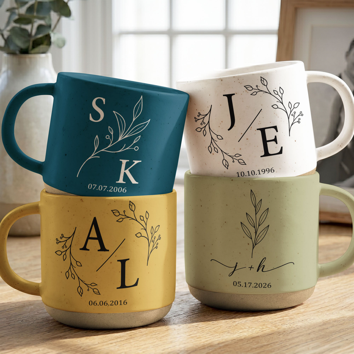 Custom Initial Letter Couple Anniversary Valentine's Day Gifts For Her, Him - Personalized Mug